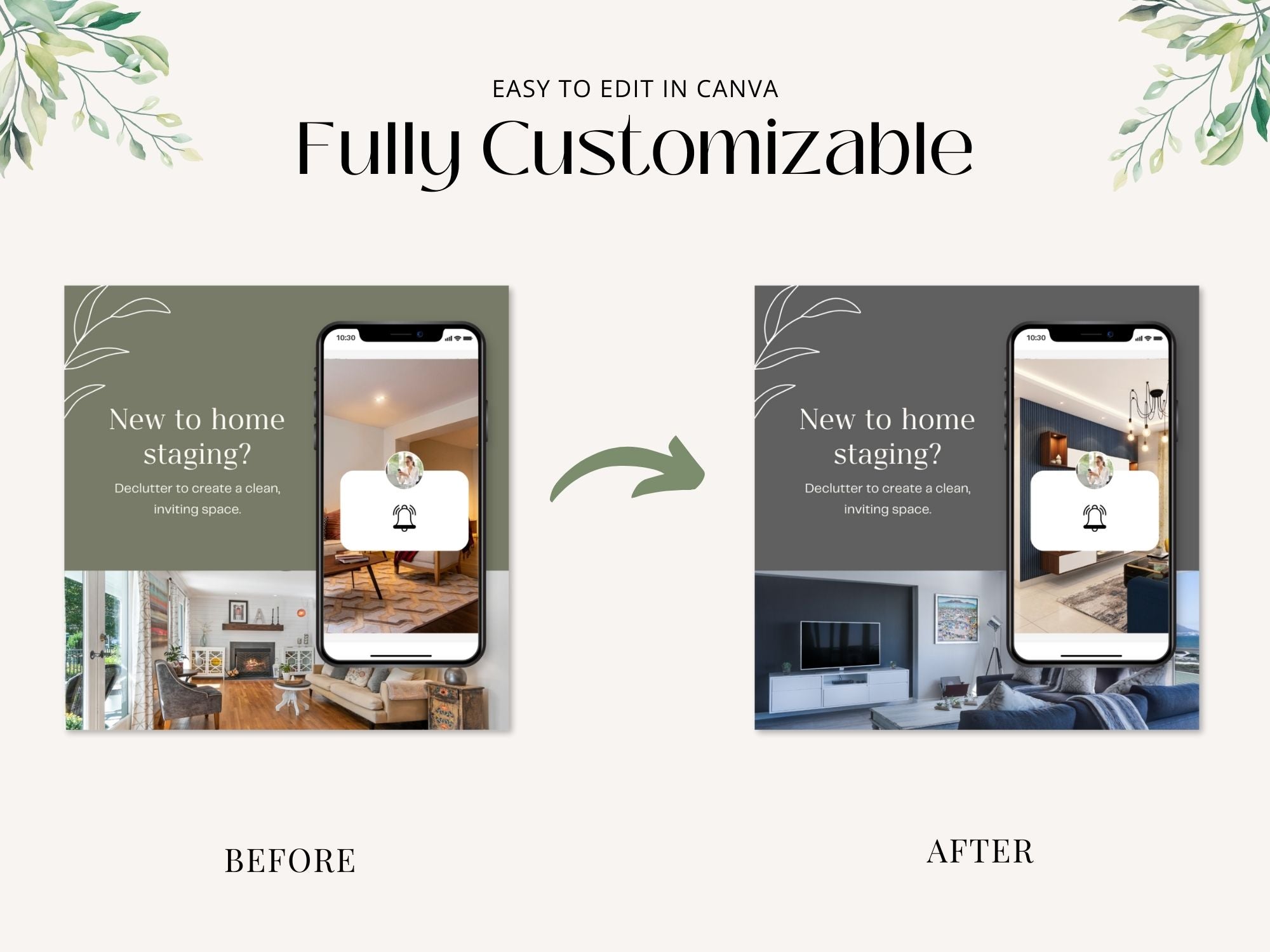 50 Home Staging Tips Instagram Posts - Professionally crafted templates offering essential home staging advice.