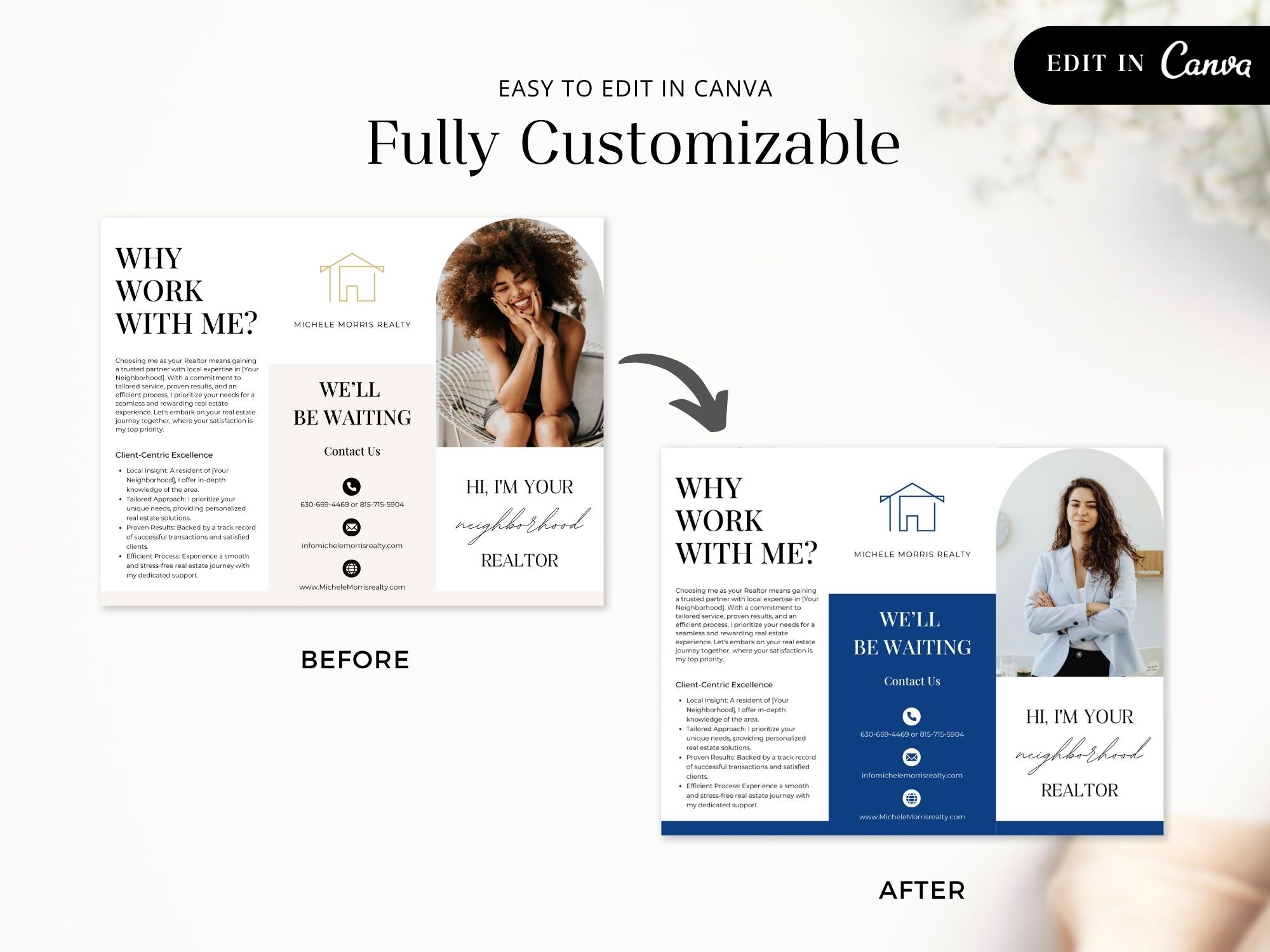 Your Neighborhood Realtor Brochure - Beige - Professionally designed real estate brochure introducing personalized services in the neighborhood.