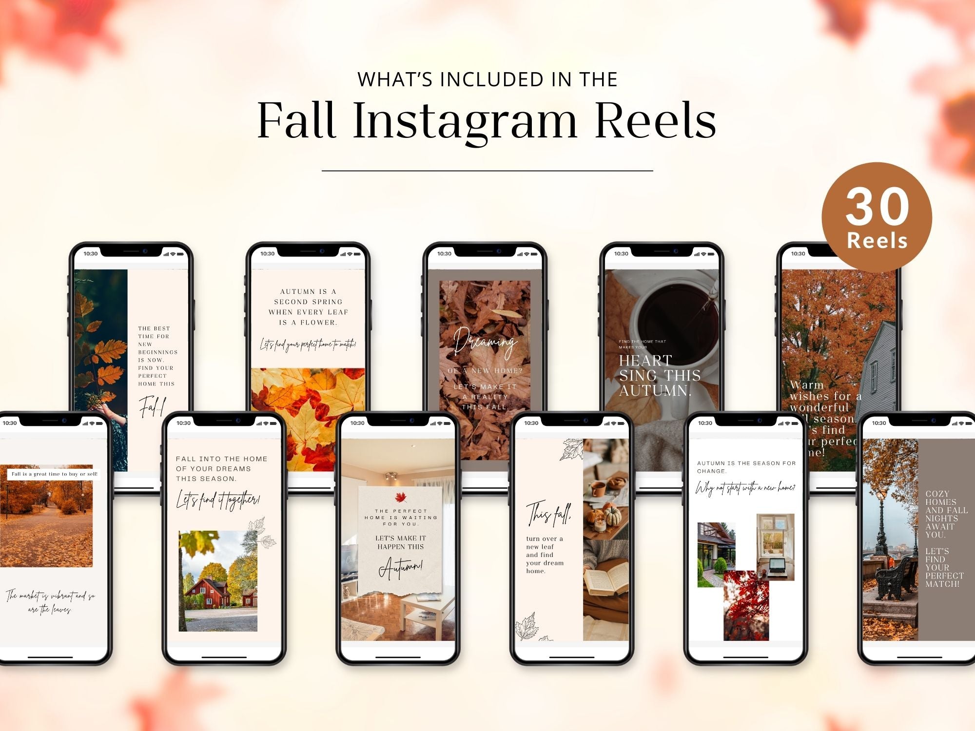 Fall Instagram Reels Vol 01 - Seasonal real estate-themed reels for autumn promotions.