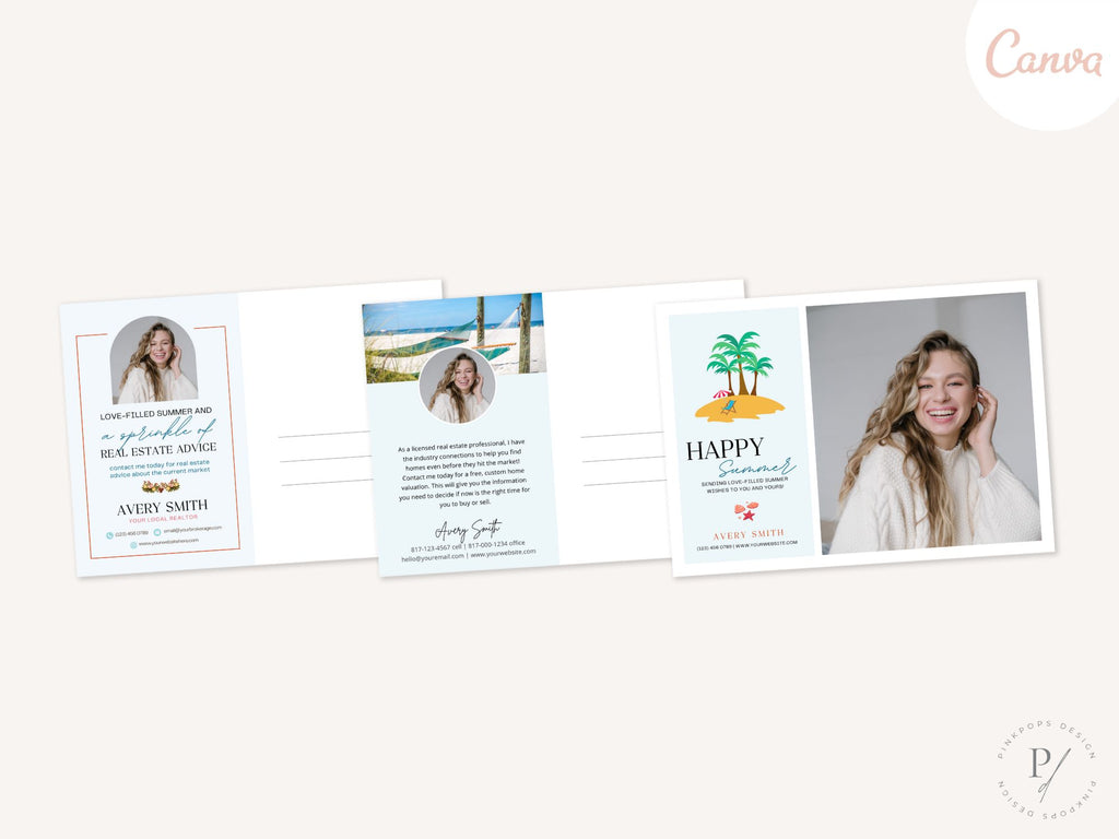 Summer Postcard Bundle - Vibrant designs perfect for staying connected with clients and prospects during the sunny season.