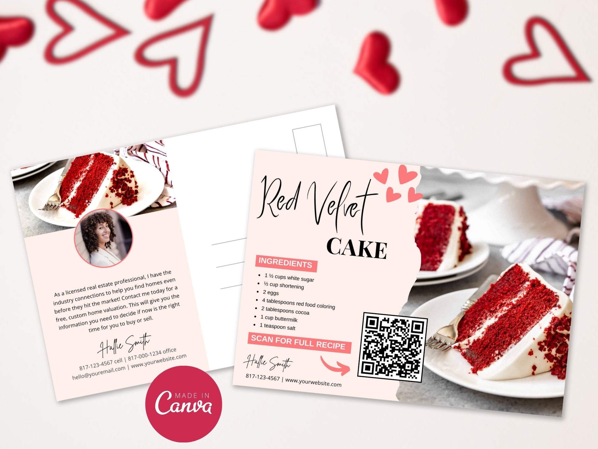 Real Estate Valentine's Day Recipe Postcard Bundle: Spreading Love and Culinary Delights to Clients and Prospects on Valentine's Day