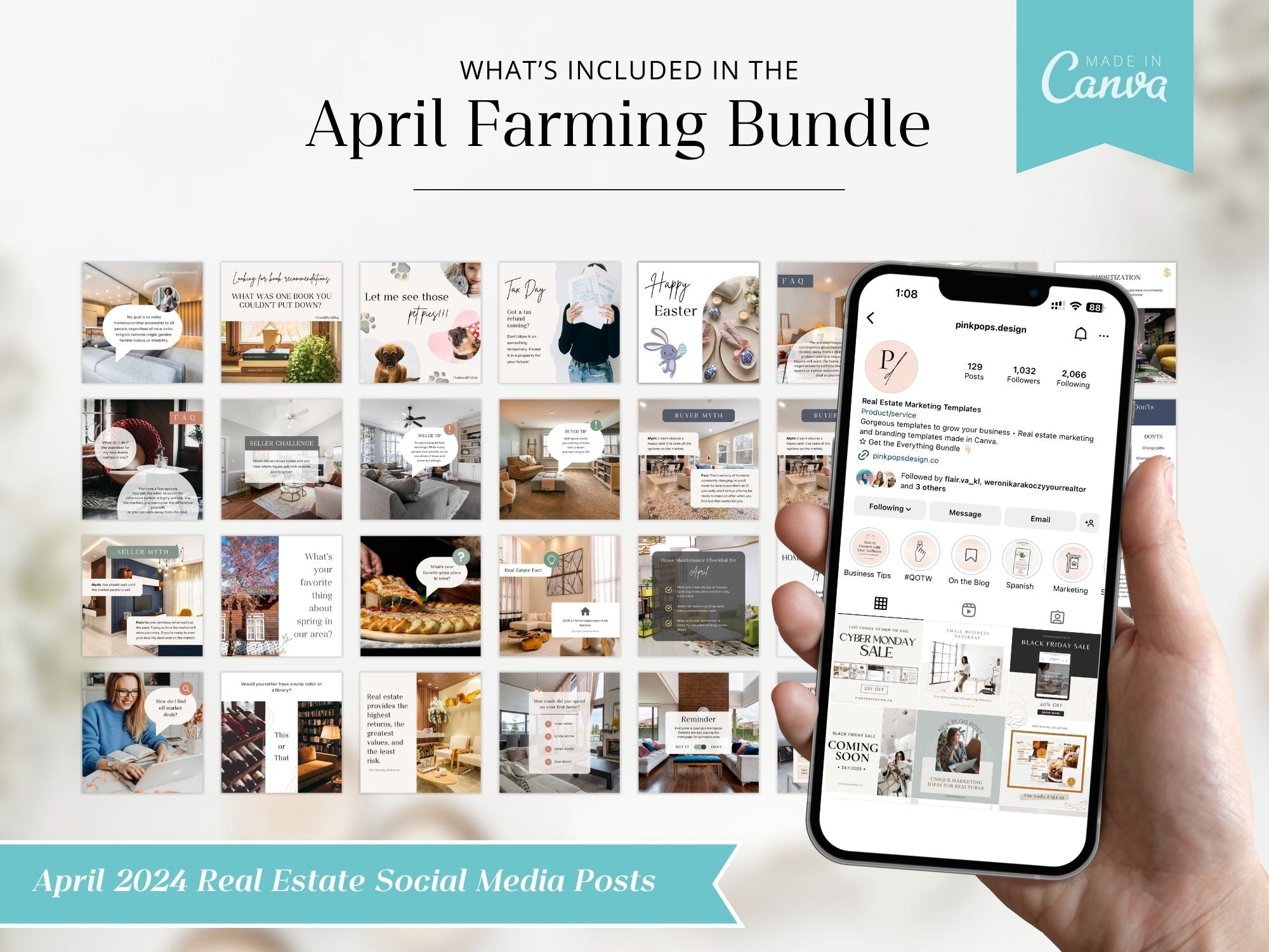 April Farming Bundle - Essential tools and resources for real estate farming in April.