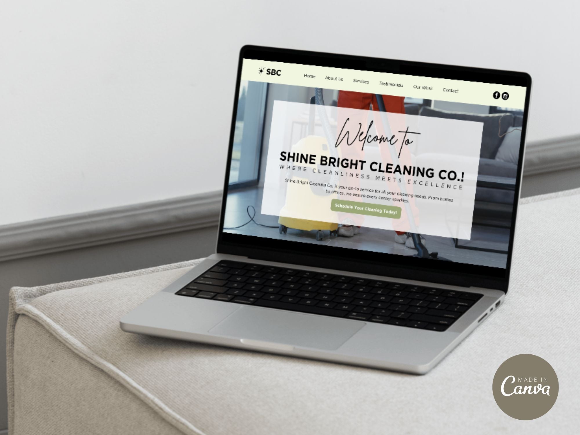Cleaning Service Canva Site - User-friendly template for showcasing cleaning services.