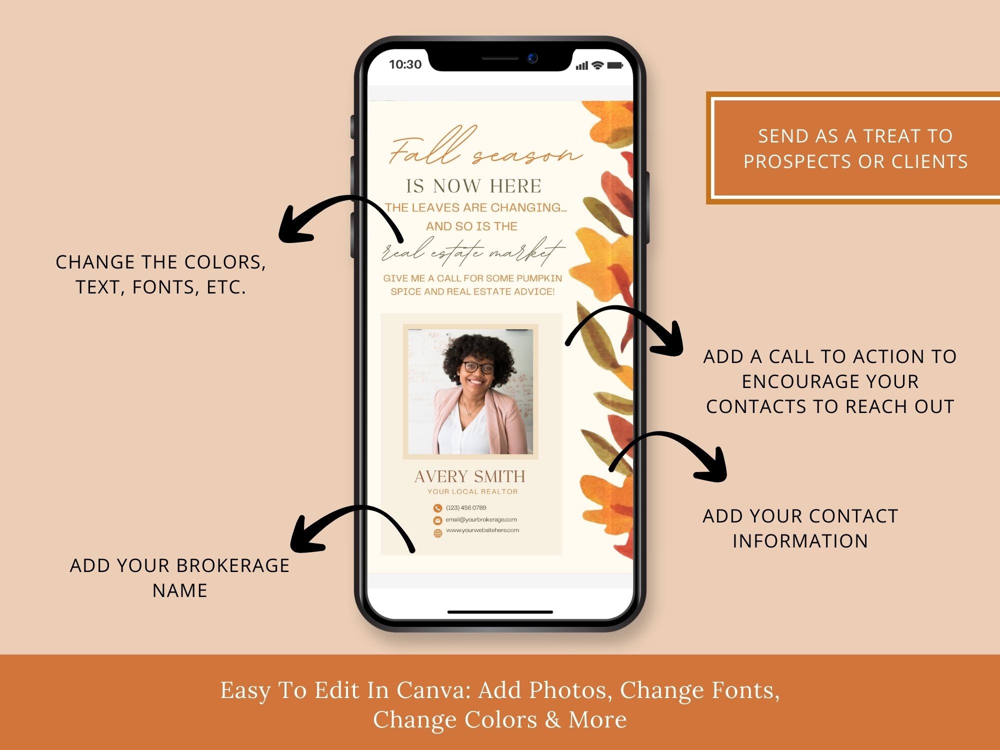 Real Estate Fall Digital Card Vol 01 - Visually appealing digital card for expressing gratitude and staying connected with clients in the fall season.