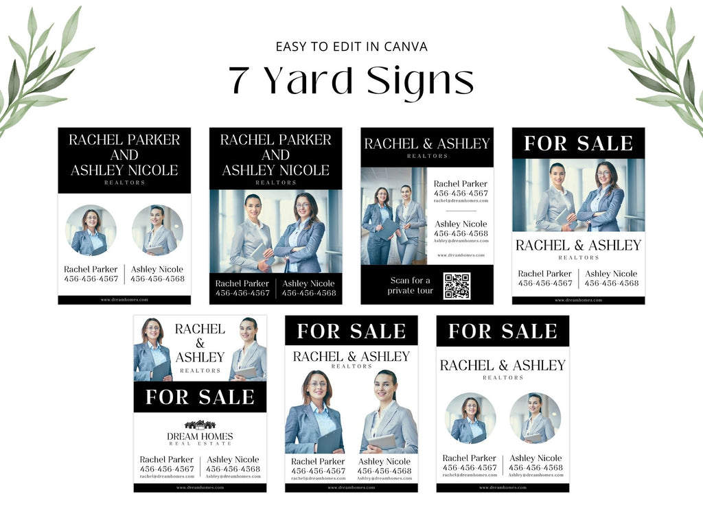  Black Multiple Agents Yard Sign (18 x 24)- Sleek and durable yard sign for showcasing multiple  agents.