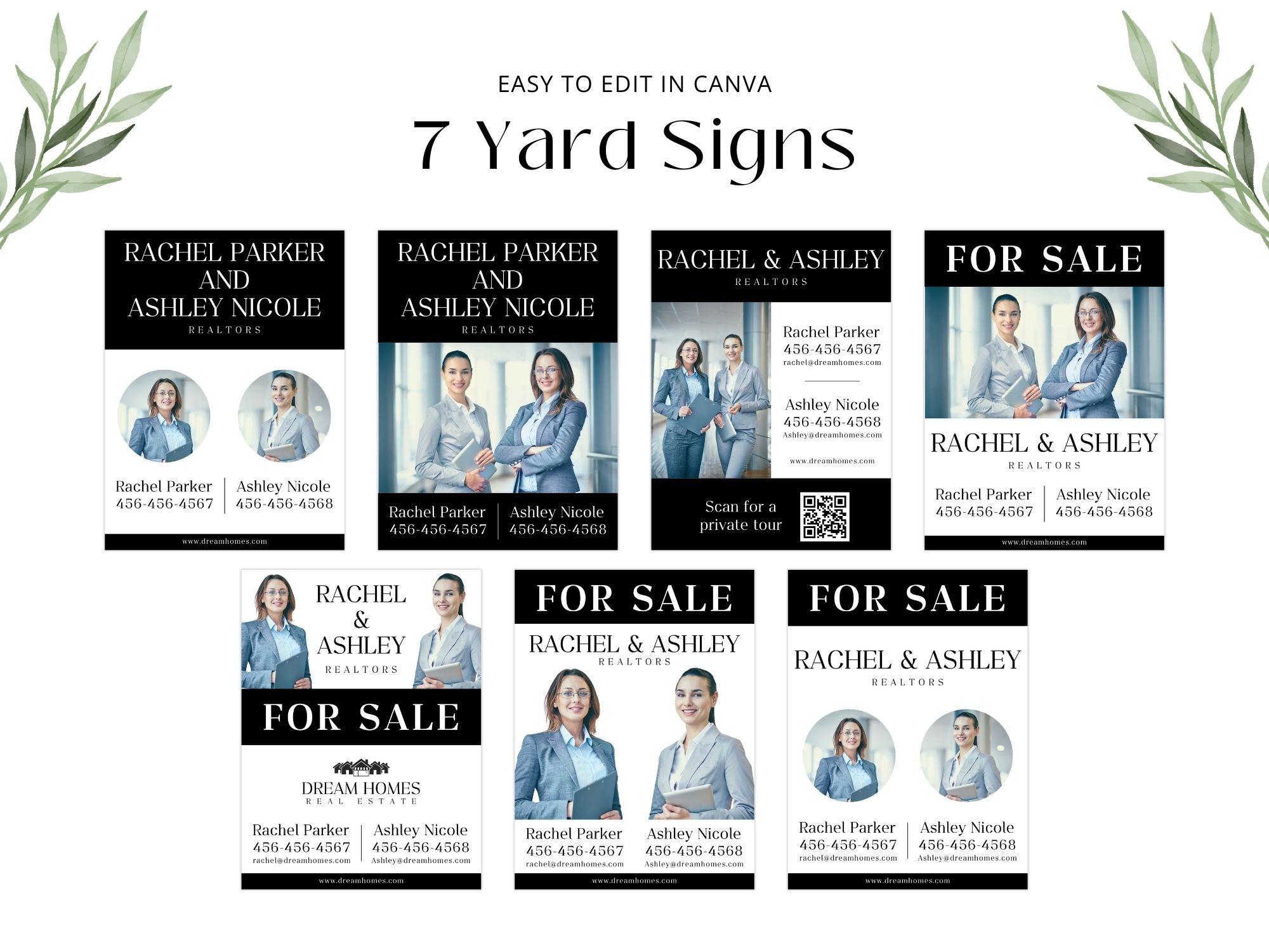  Black Multiple Agents Yard Sign (18 x 24)- Sleek and durable yard sign for showcasing multiple  agents.