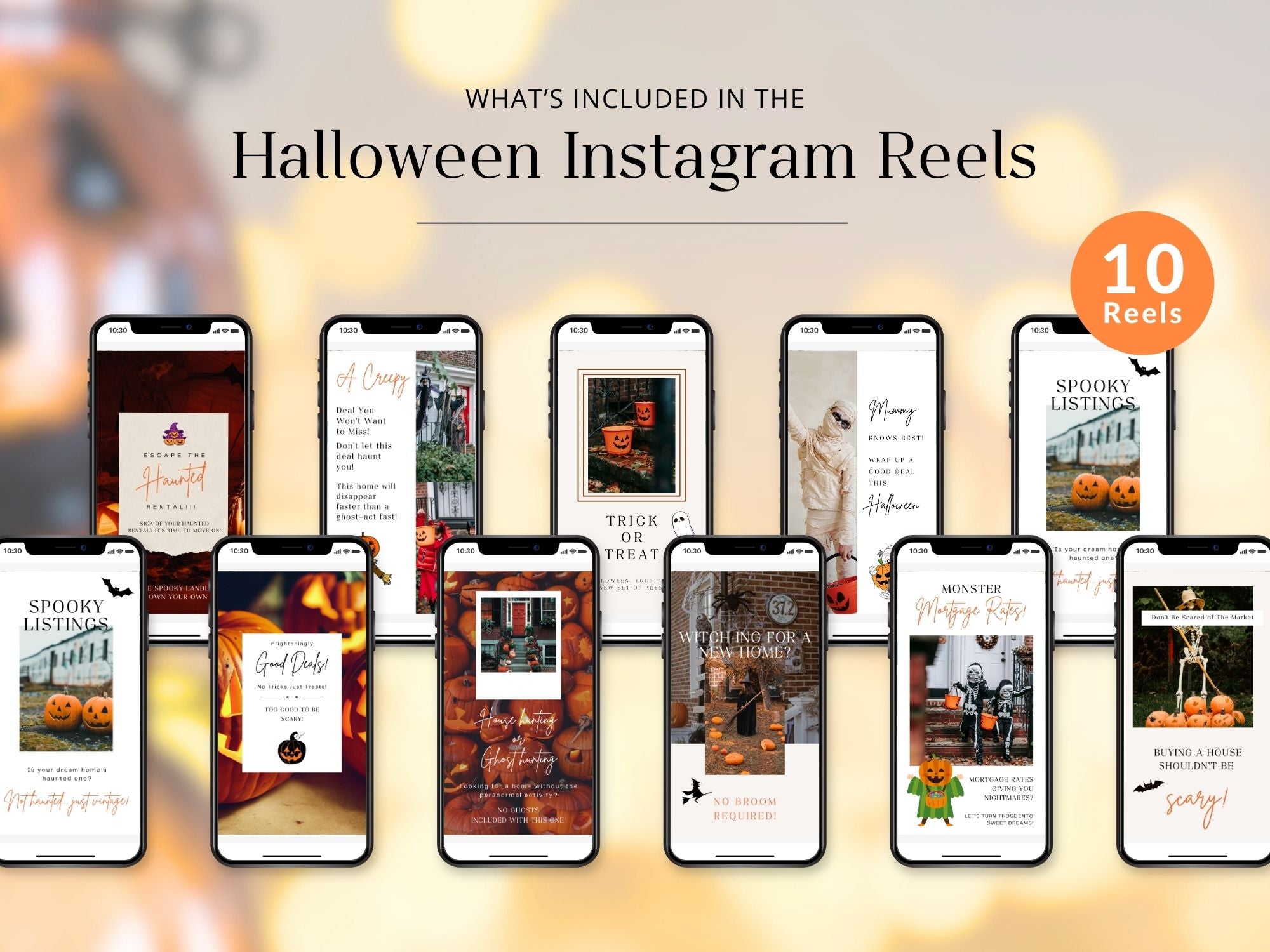 Halloween-themed real estate Instagram reels for realtors to engage their audience with spooky, festive content.