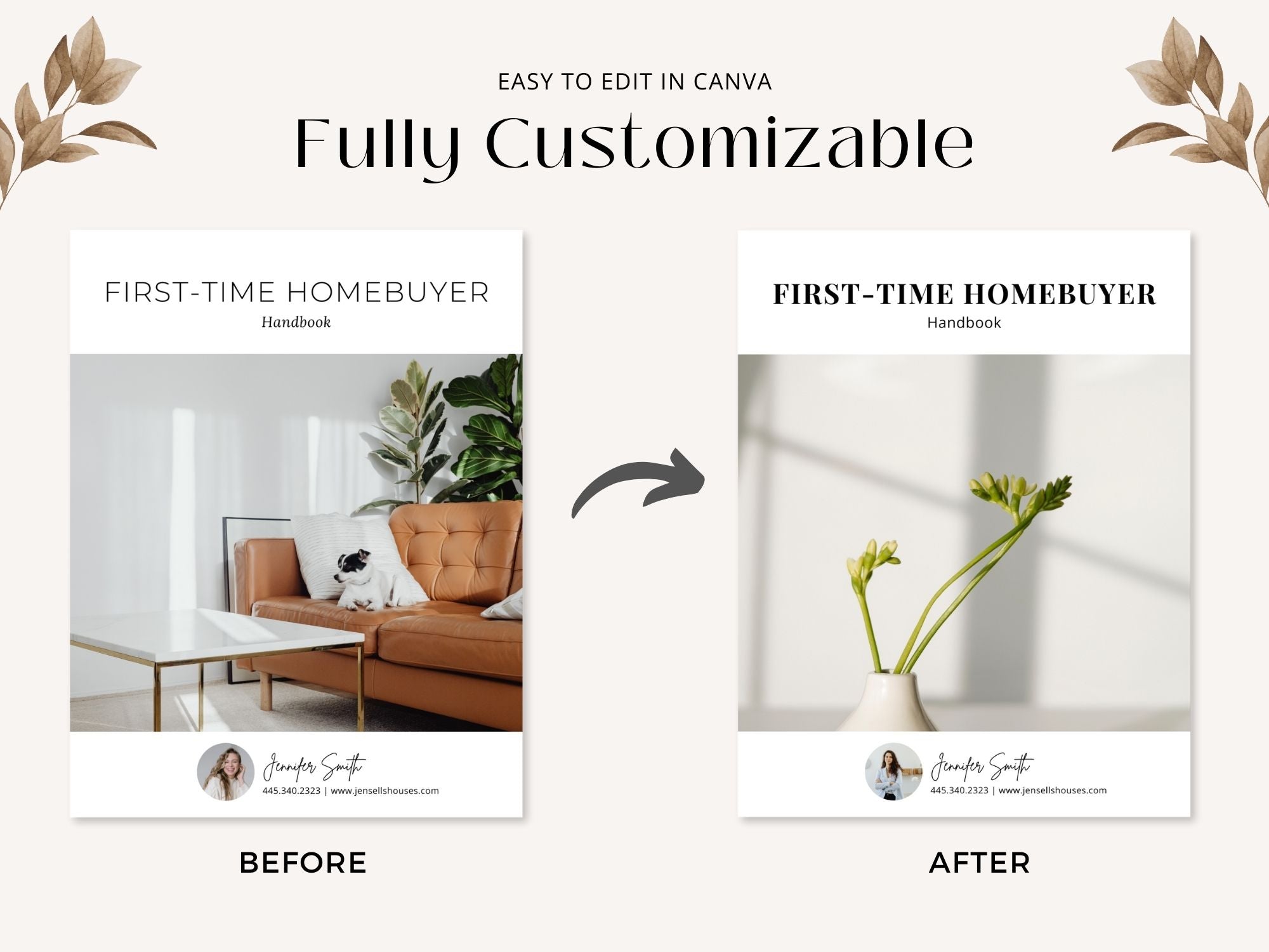 Minimal First Time Homebuyer Handbook for realtors, guiding new buyers through the home
purchase process.