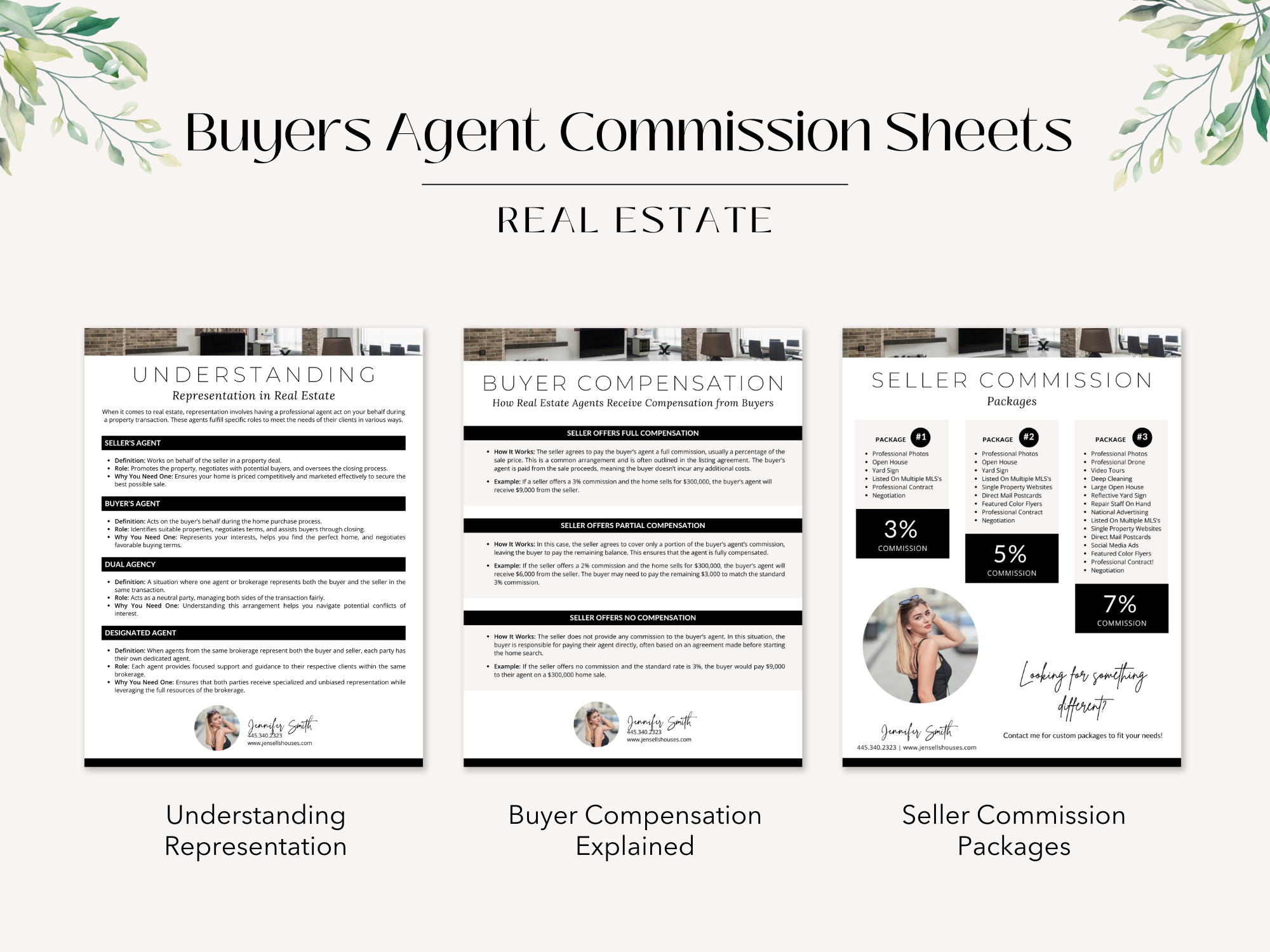 Buyers Agent Commission Sheets Vol 01 - Comprehensive documents including buyer
agreement, commission explanations, and compensation packages.
