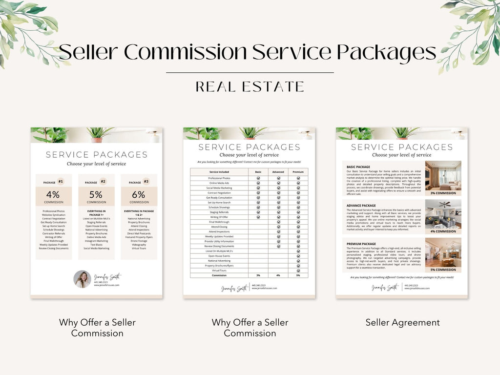 Real Estate Buyer & Seller Commission Service Packages Vol 01