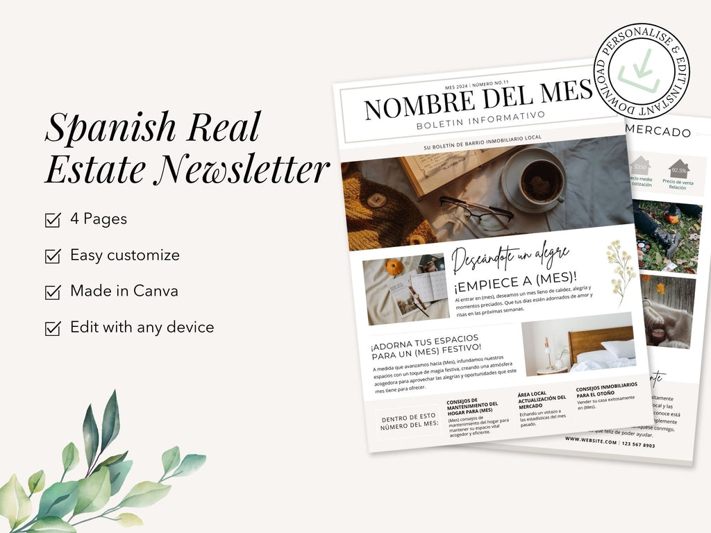 Spanish Real Estate Newsletter Vol 01- Informative real estate updates for Spanish-speaking  clients.