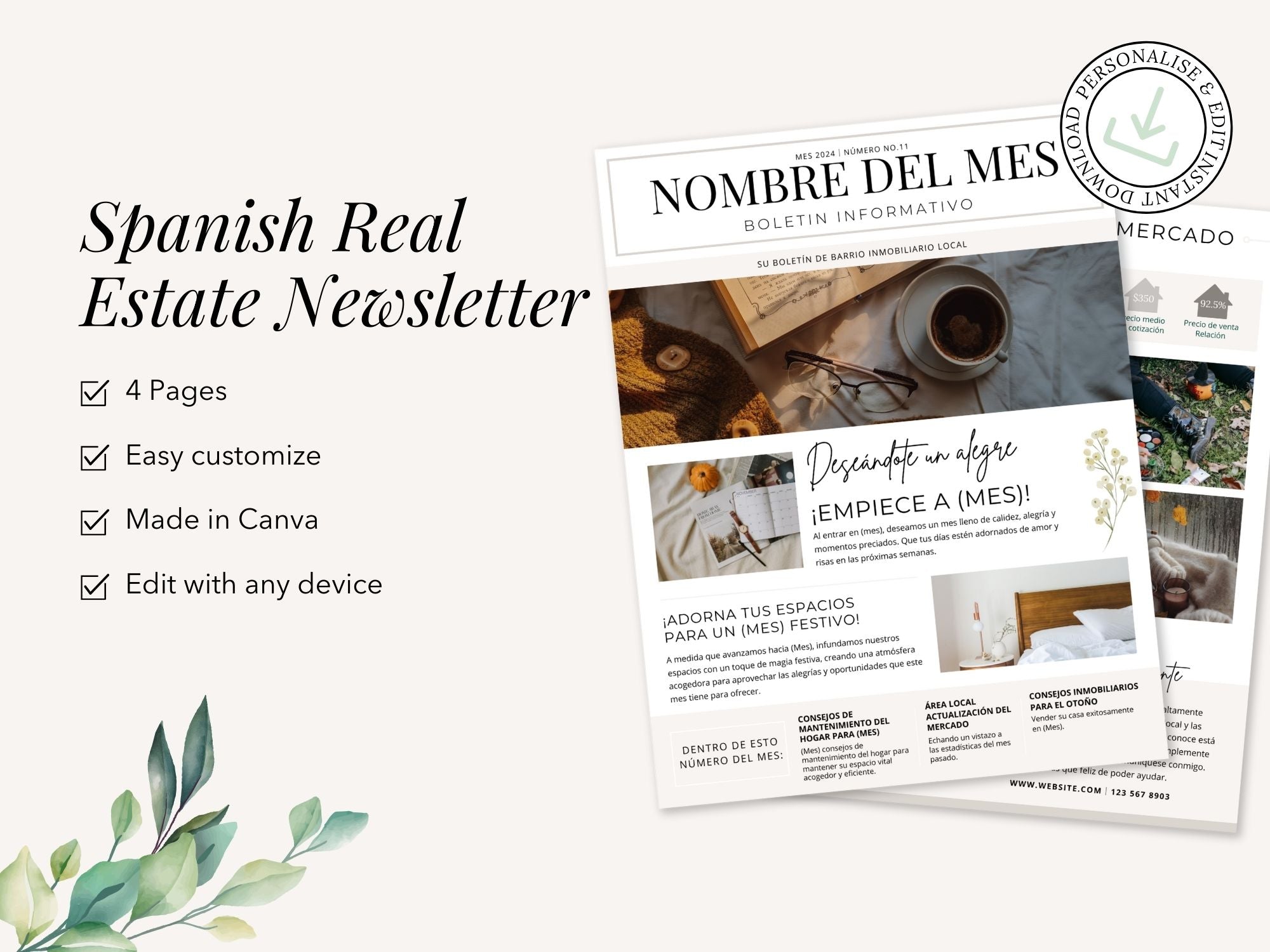Spanish Real Estate Newsletter Vol 01- Informative real estate updates for Spanish-speaking  clients.