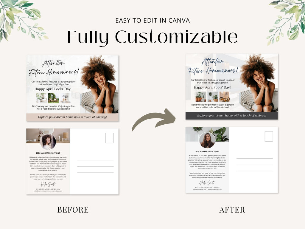April Fool Joke Postcards - Professionally designed real estate postcards for lighthearted and playful communication during the April Fool's season.