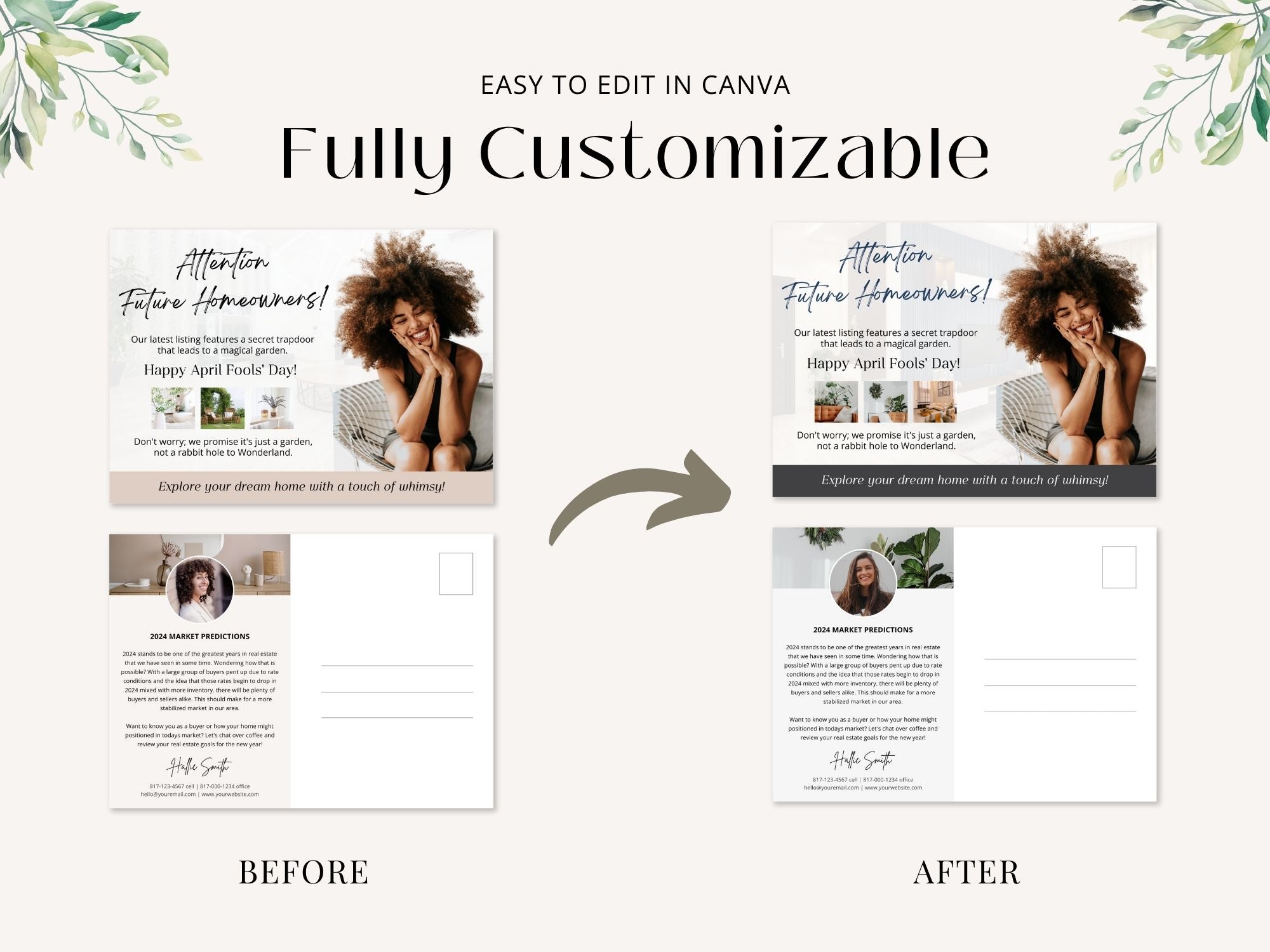 April Fool Joke Postcards - Professionally designed real estate postcards for lighthearted and playful communication during the April Fool's season.