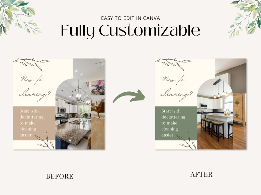 50 Cleaning Tips Instagram Posts Vol 01 - Visually appealing templates with practical cleaning  tips.