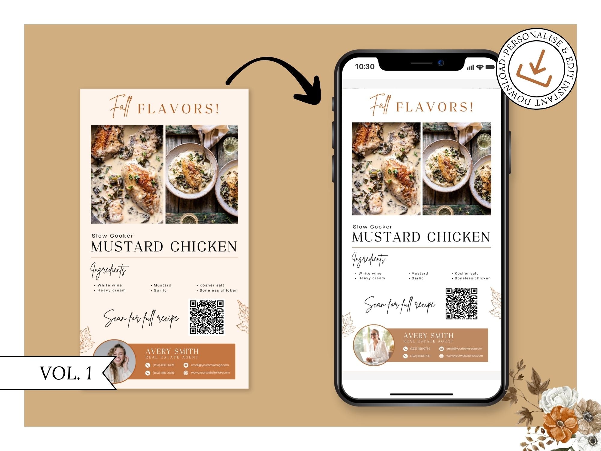 Fall Recipe Textables Vol 01 - Real estate-focused seasonal designs for social media and client
engagement.