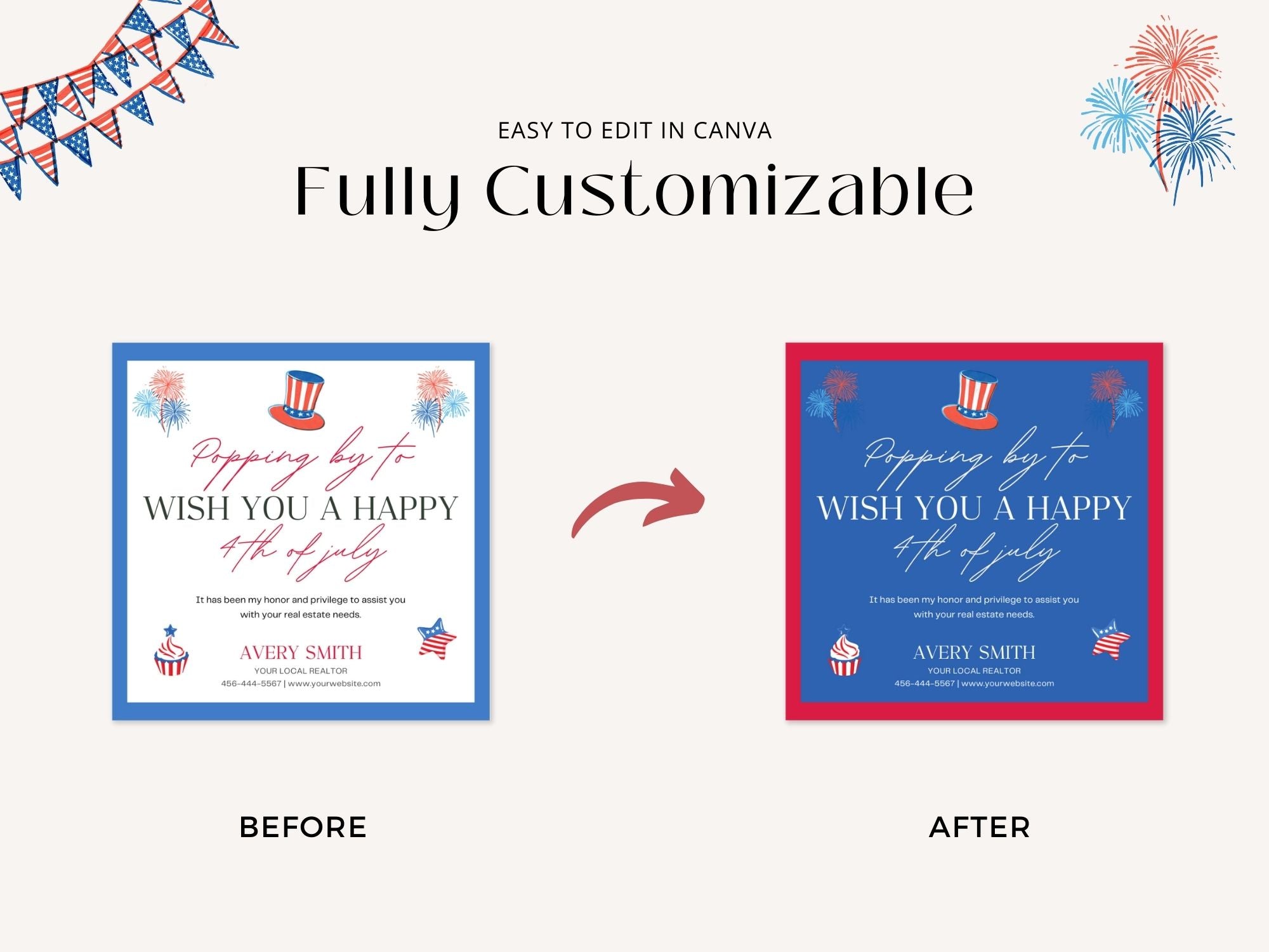 4th of July Pop By Tag Sheets - Vibrant tags perfect for Independence Day celebrations.