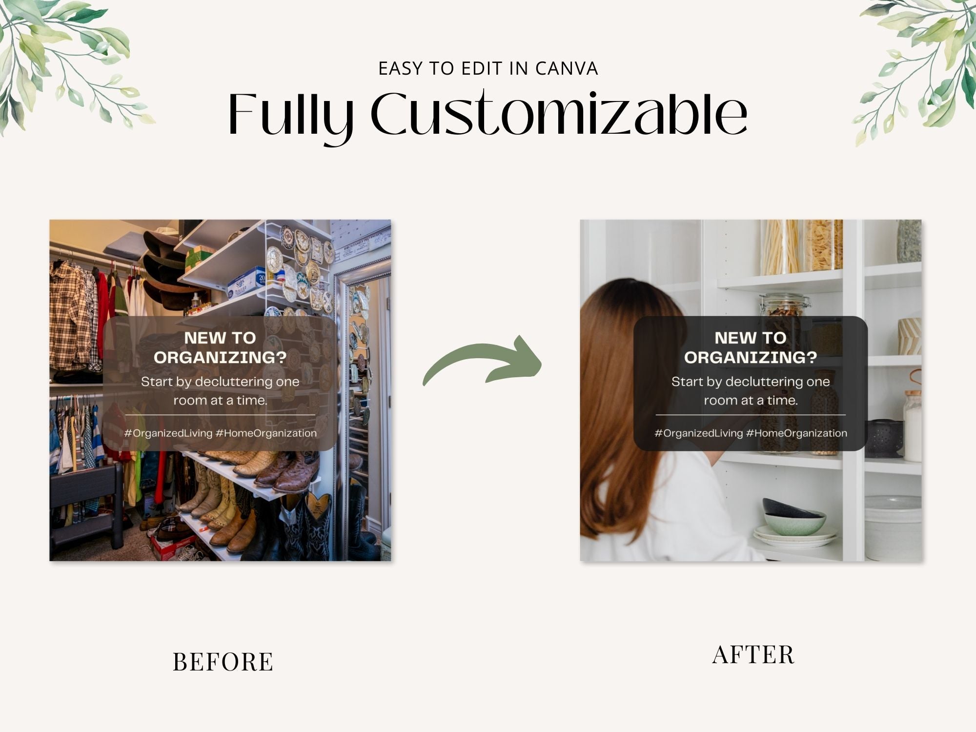 50 Organizing Tips Instagram Post Vol 01 - Beautifully designed templates with practical  organizing tips.