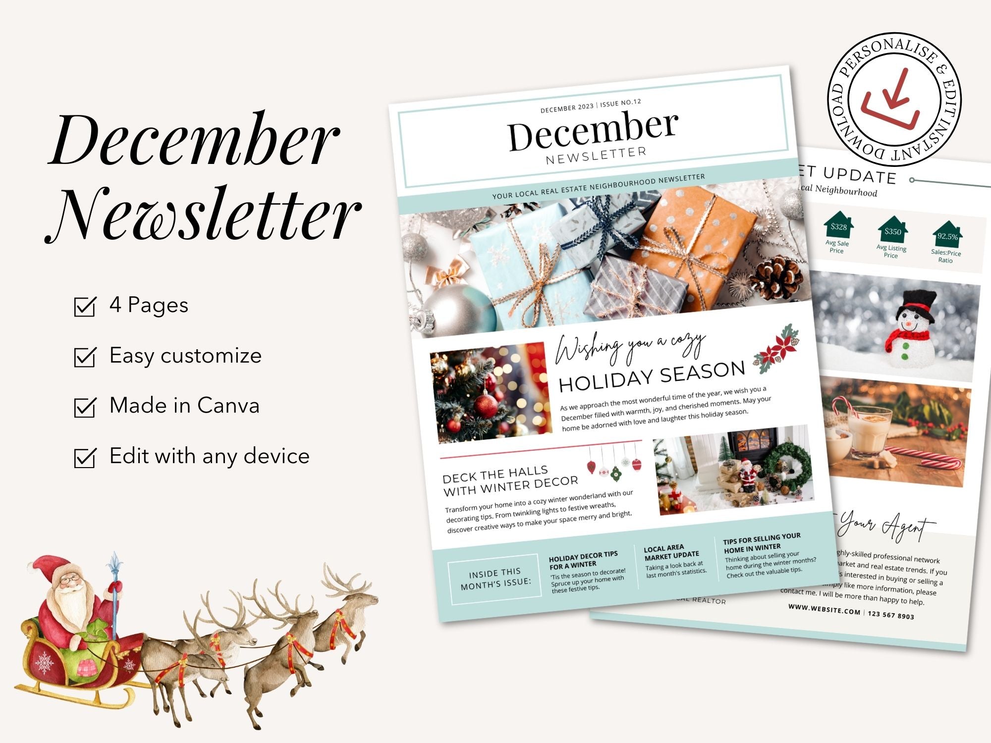 Minimal December Newsletter 2023 - Clean and Stylish Newsletter Template