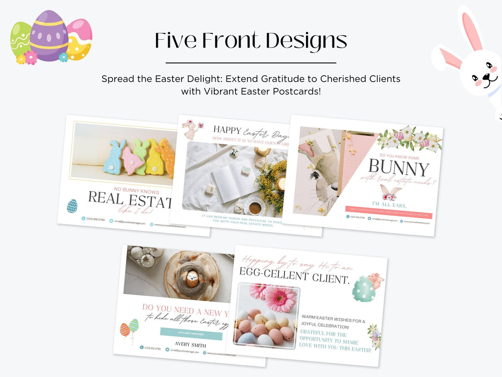 Easter Postcard Bundle - Charming postcards for festive real estate marketing during the Easter season.