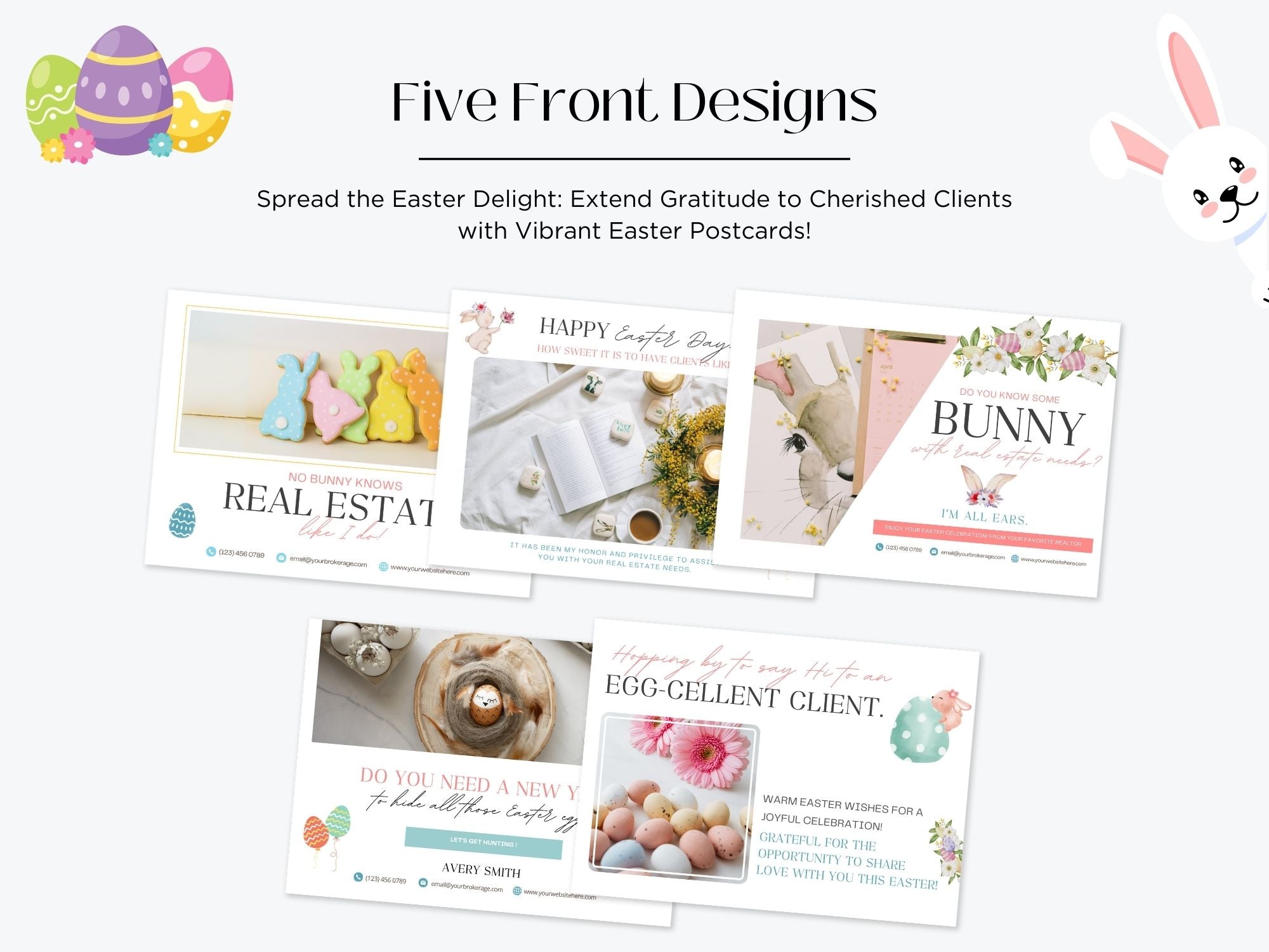 Easter Postcard Bundle - Charming postcards for festive real estate marketing during the Easter season.
