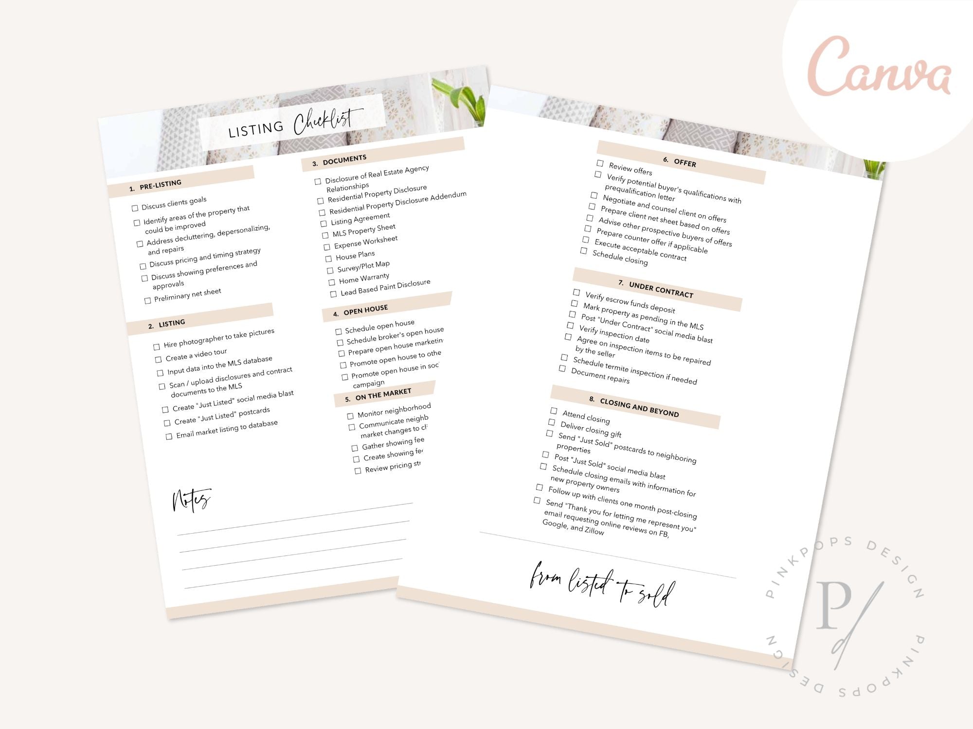 Real Estate Buyer & Listing Checklist - Comprehensive and editable template for organized and efficient real estate transactions.