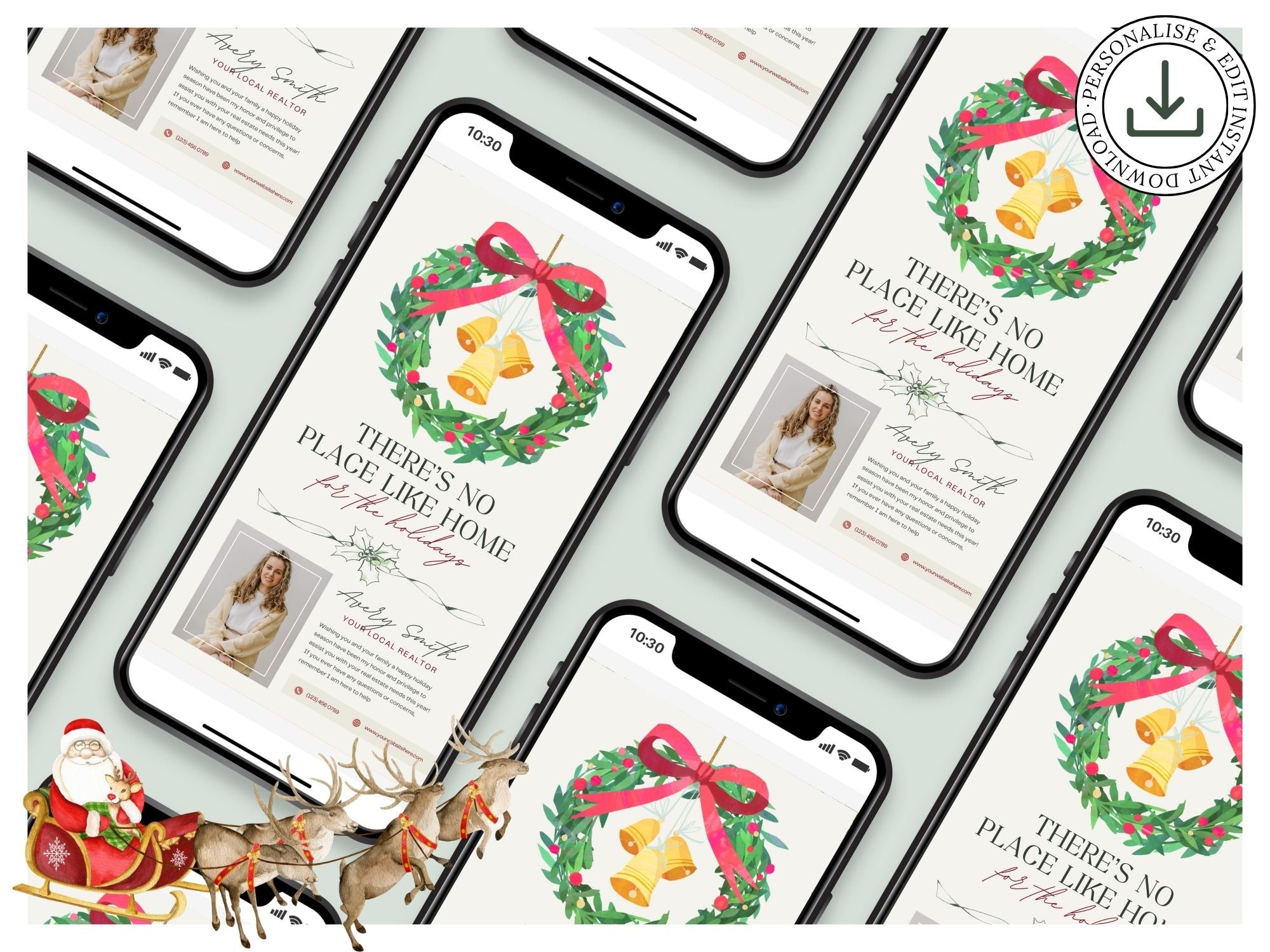 Real Estate No Place Like Home Digital Christmas Card - Celebrating the Joy of Home and Conveying Heartfelt Holiday Greetings to Clients and the Community