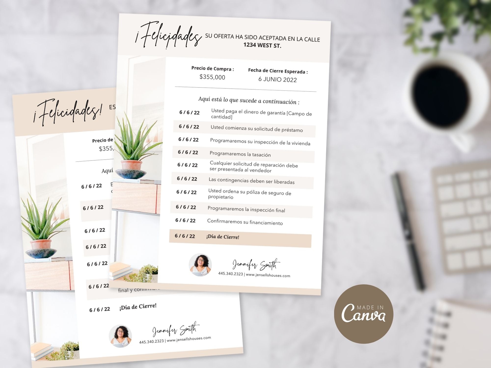 Spanish Buyer and Seller Closing Timeline Duo Bundle - Streamline the closing process for your clients with detailed timelines in Spanish.