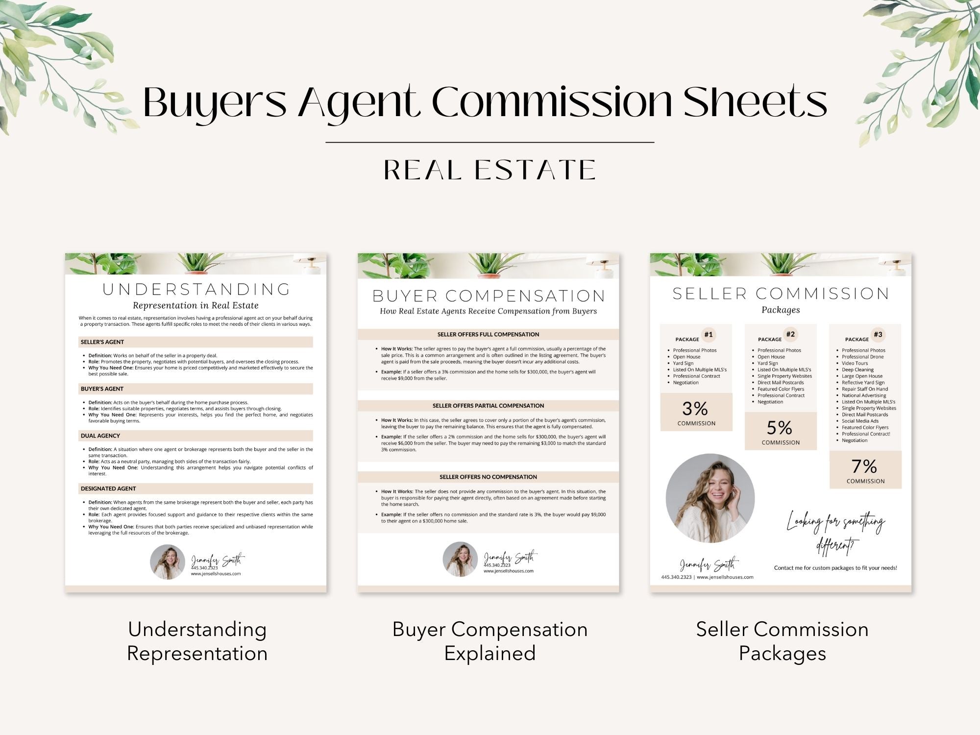 Buyers Agent Commission Sheets Vol 01 - Comprehensive documents including buyer
agreement, commission explanations, and compensation packages.