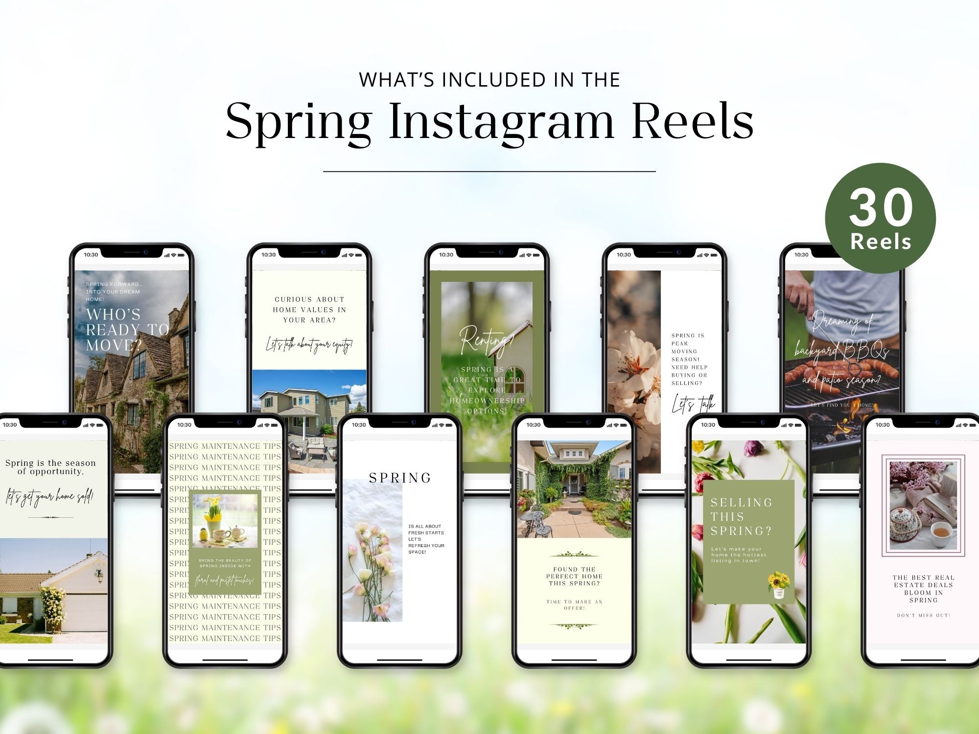 Spring-themed Instagram Reels for real estate marketing