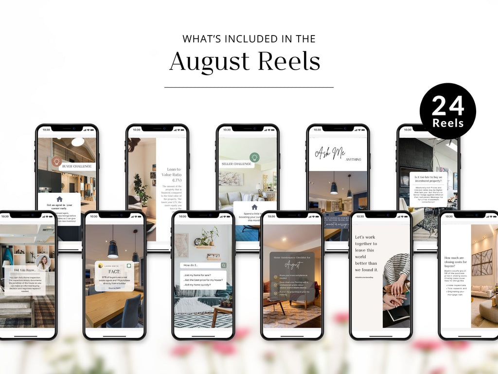 August real estate Instagram reels designed for consistent social media presence
