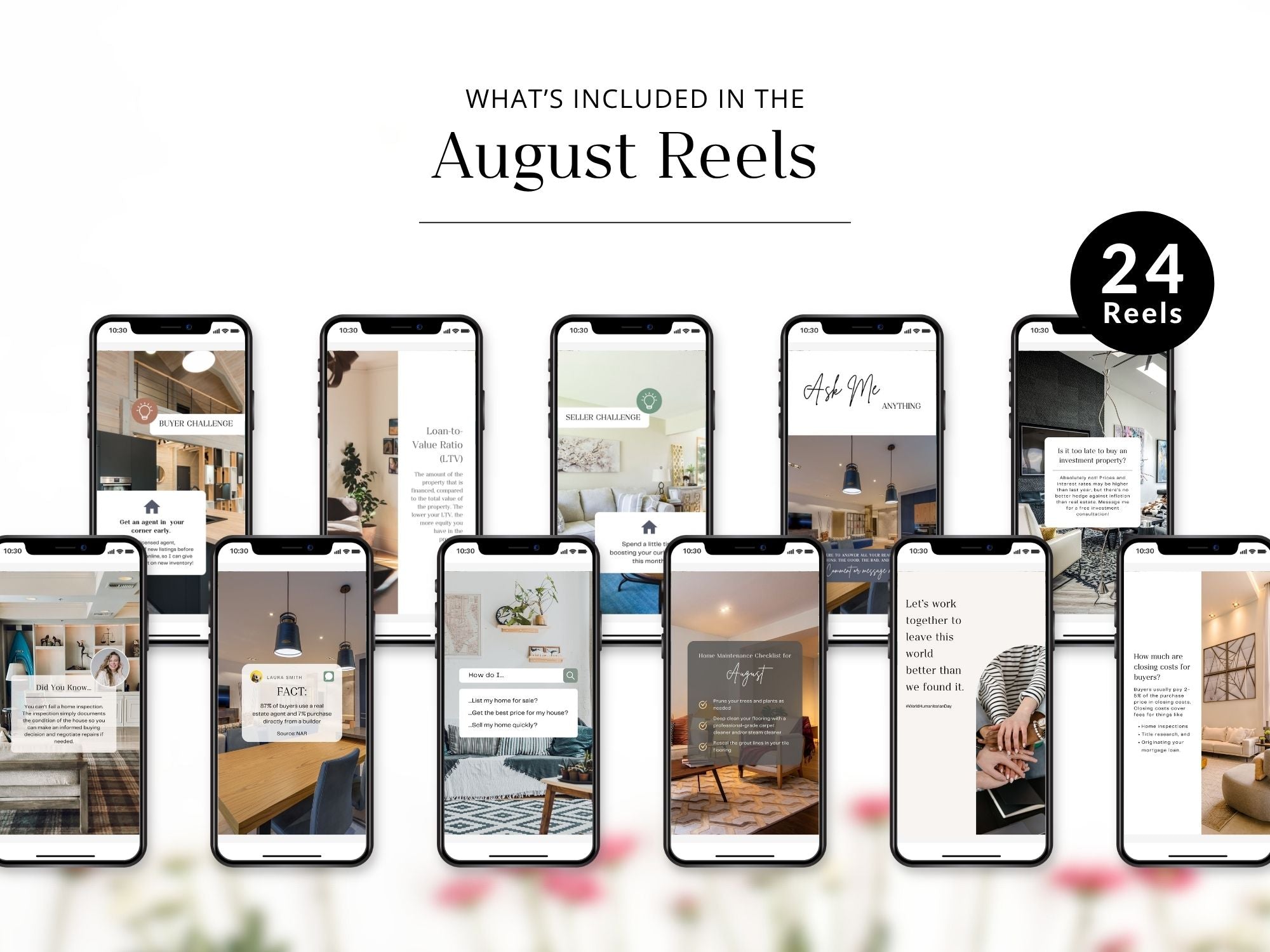 August real estate Instagram reels designed for consistent social media presence
