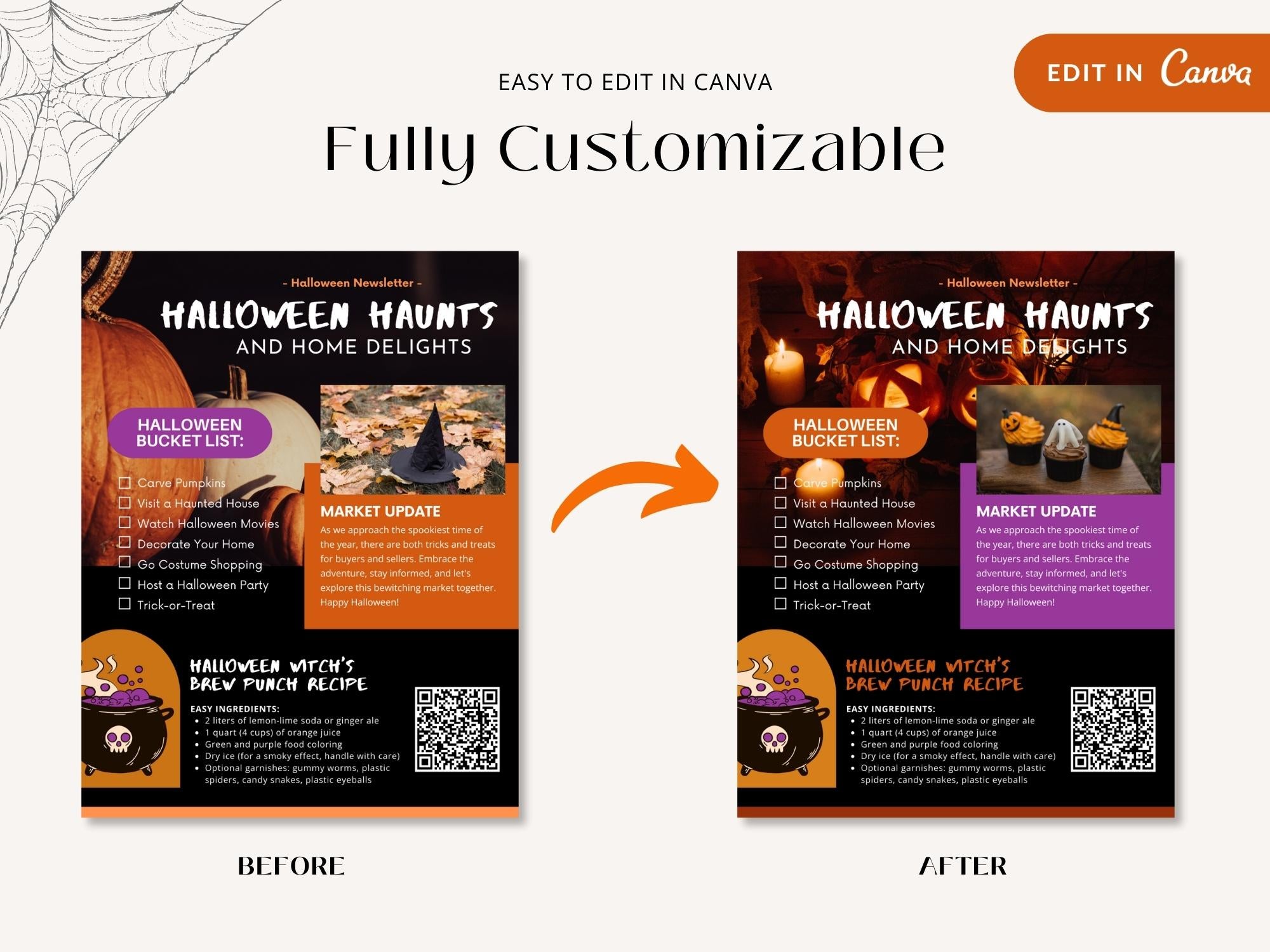 Real Estate Halloween Newsletter 2023 - Creatively designed newsletter template with a touch of Halloween flair for festive and engaging client communications during the spooky season.