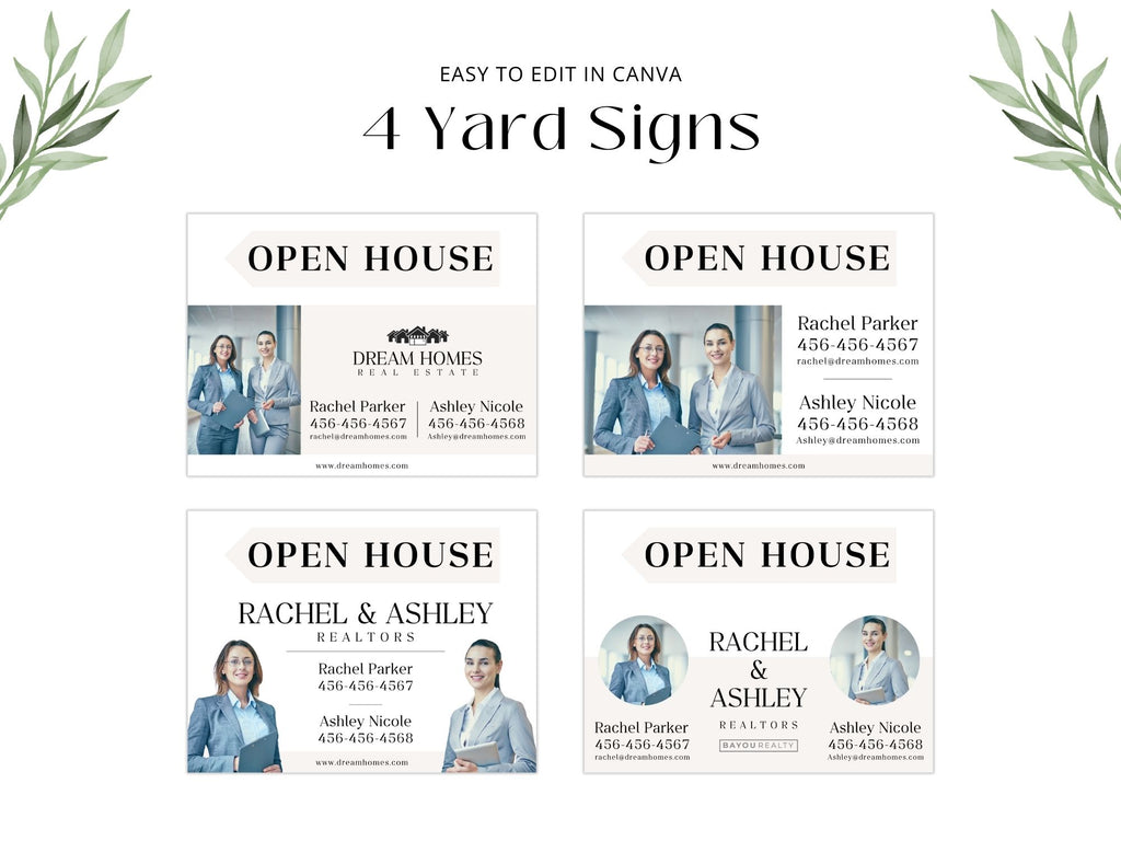  Beige Multiple Agents Open House Sign (18 x 24)- Stylish and sturdy sign for promoting open  houses with multiple agents.