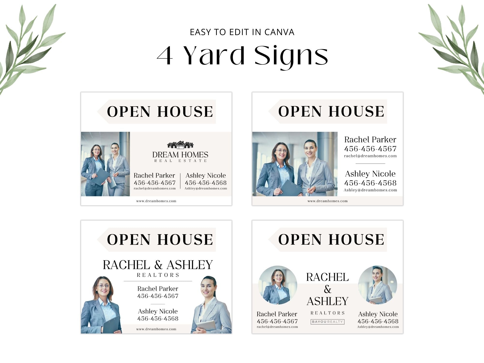  Beige Multiple Agents Open House Sign (18 x 24)- Stylish and sturdy sign for promoting open  houses with multiple agents.