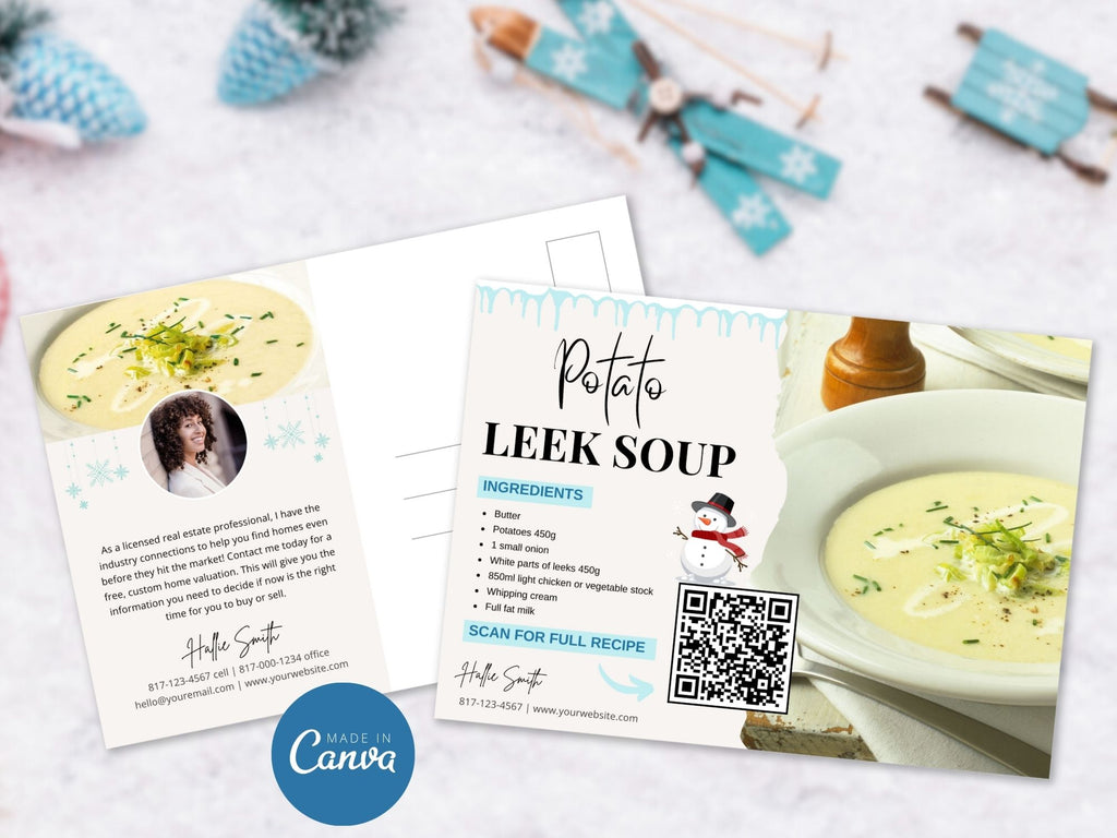 Real Estate Winter Recipe Postcard Bundle: Sharing Seasonal Warmth and Culinary Delights with Clients and Prospects