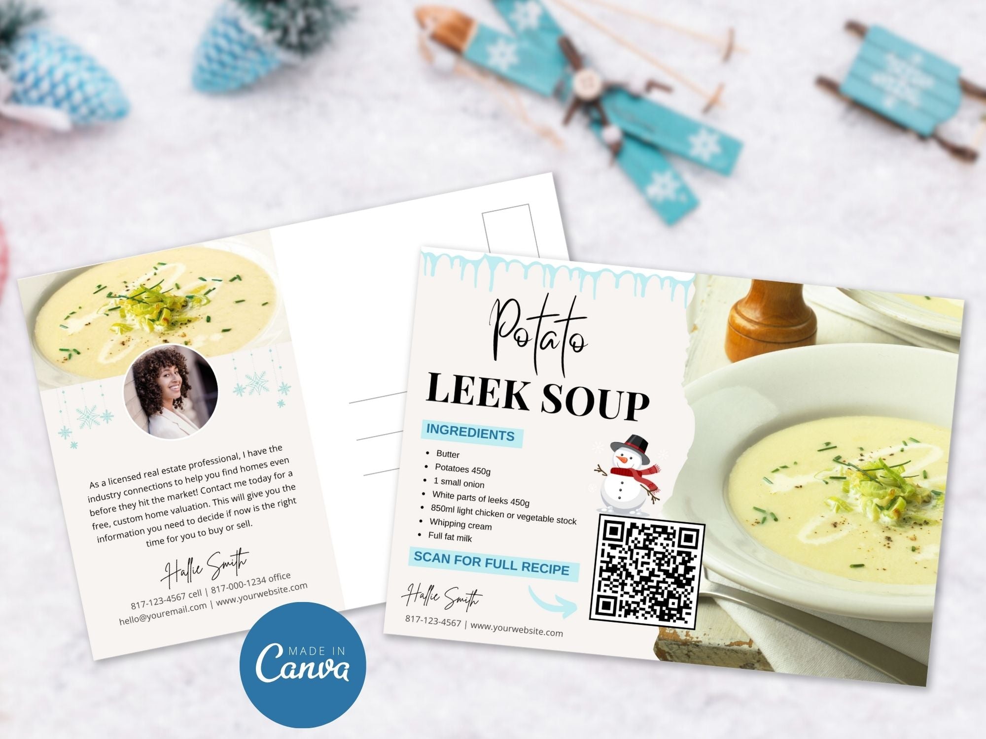 Real Estate Winter Recipe Postcard Bundle: Sharing Seasonal Warmth and Culinary Delights with Clients and Prospects