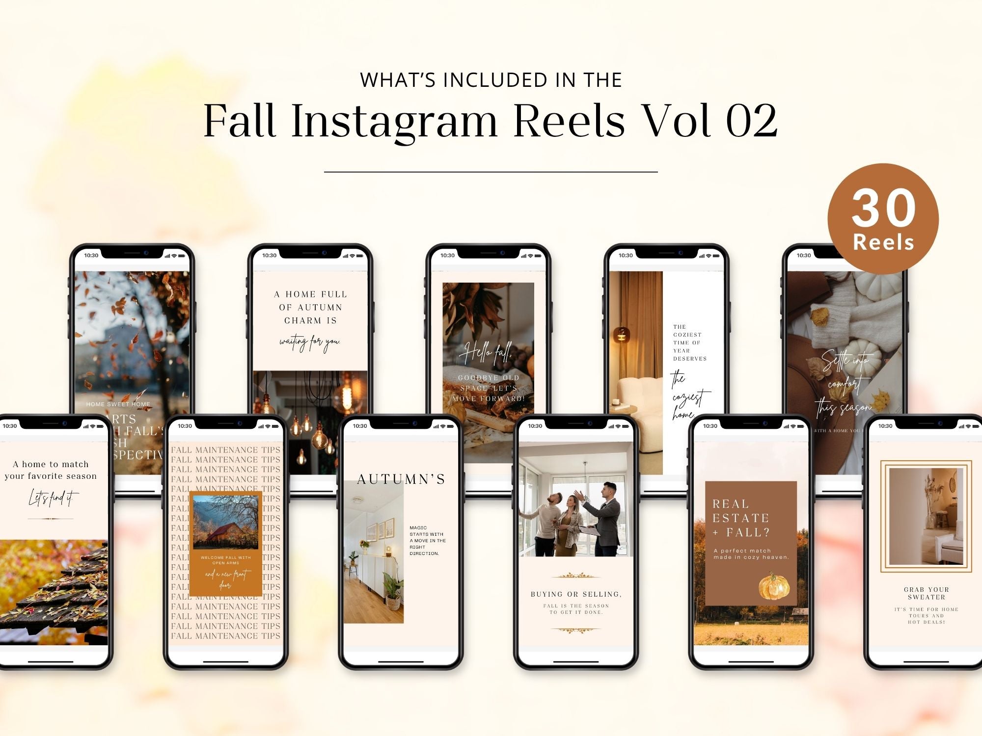 Fall-themed real estate Instagram reels template for agents