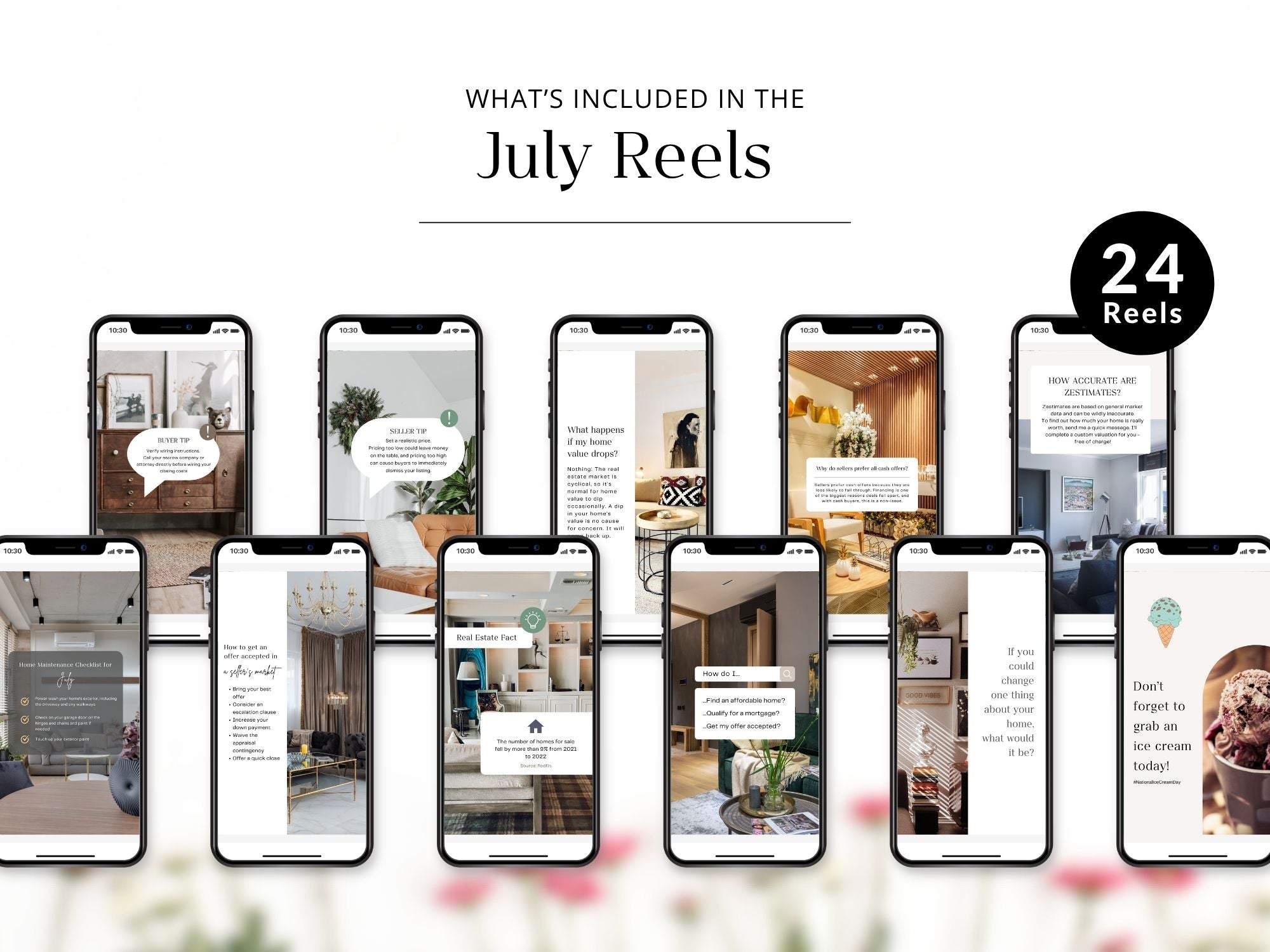 July real estate Instagram reel templates with patriotic summer theme