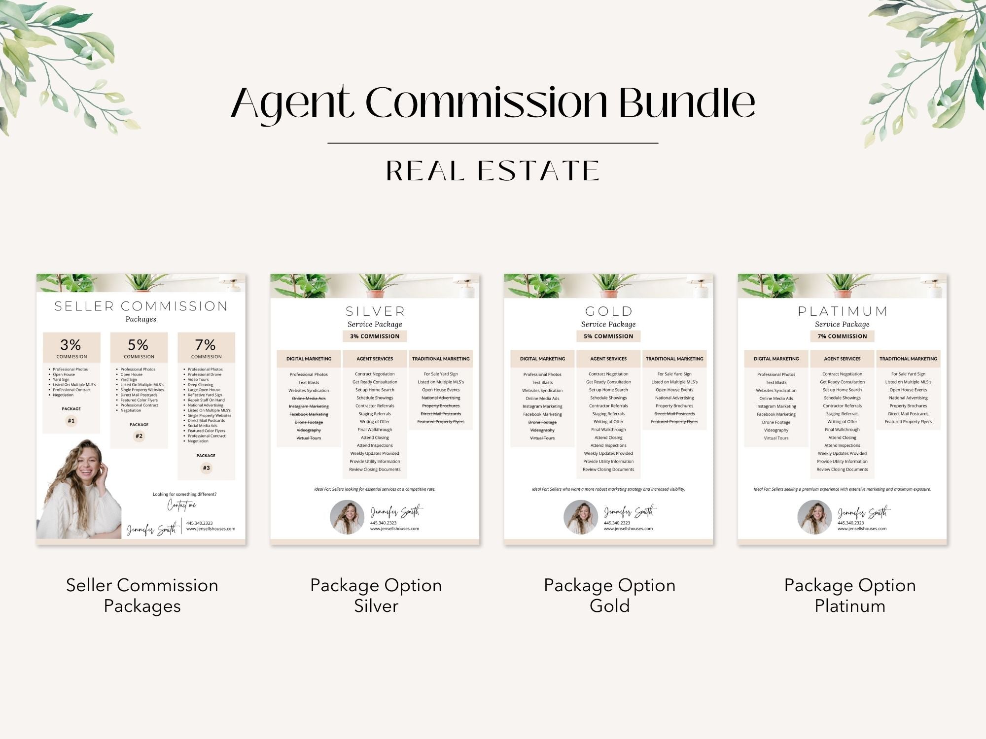 Agent Commission Bundle Vol 01 - Includes buyer agreements, compensation guides, seller
commission packages, and service details.