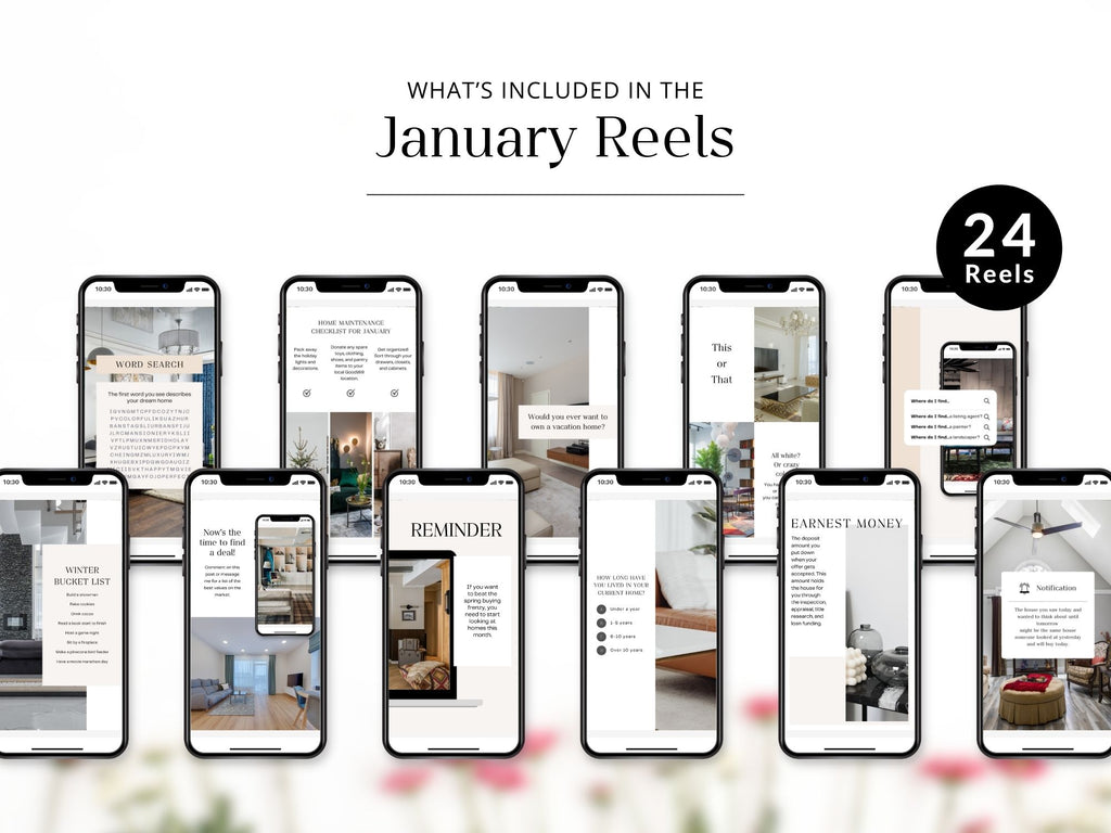 January real estate reels featuring new year housing tips and market updates for Realtors.
