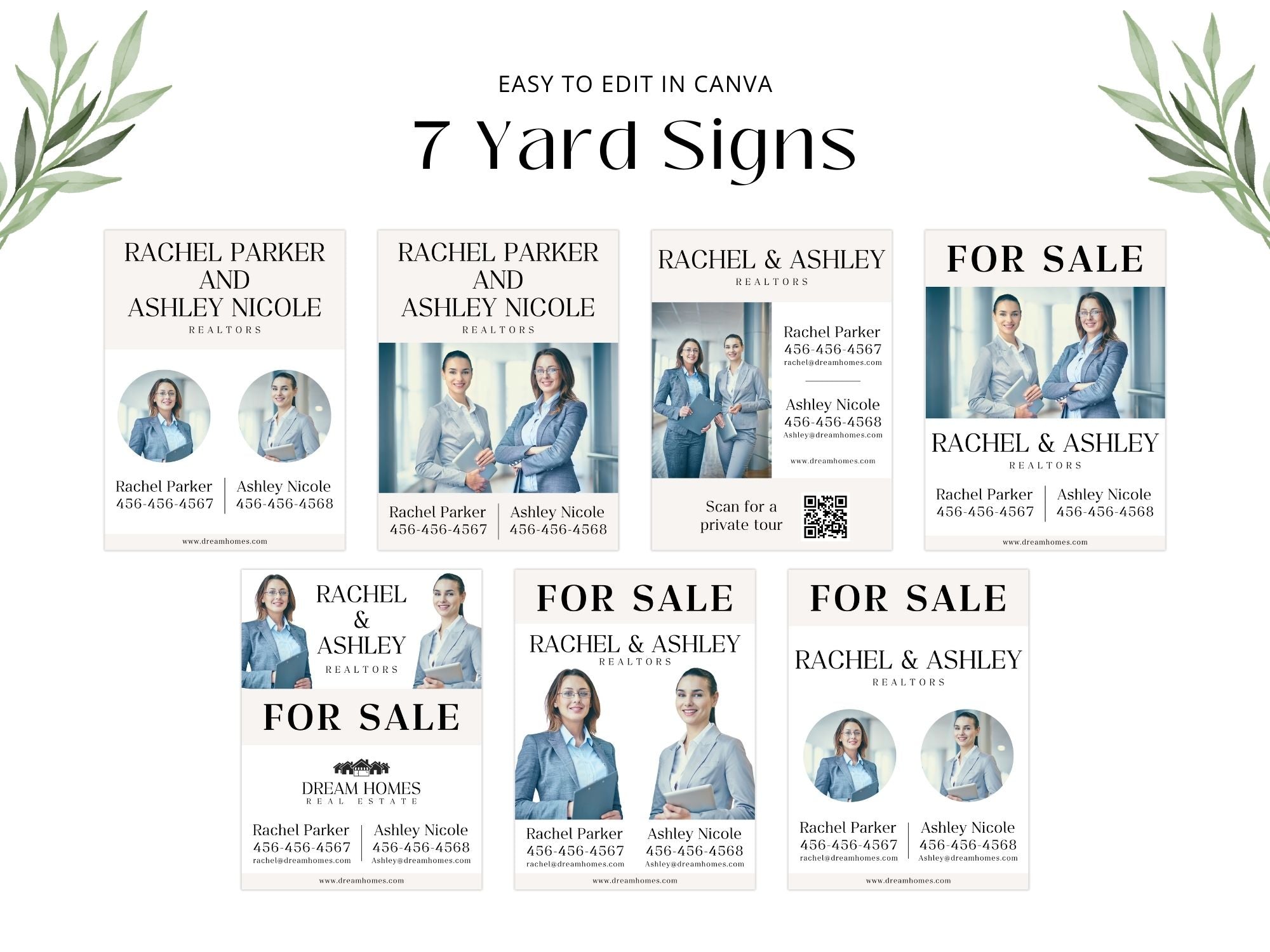 Beige Multiple Agent Yard Signs (18 x 24)- Durable and elegant yard signs for showcasing  multiple agents.