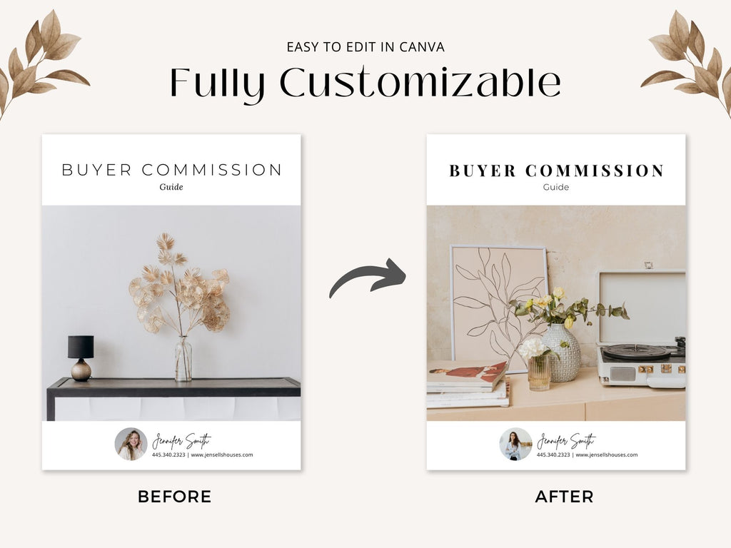 Minimal Buyer Commission Guide template detailing real estate commission structures for buyers.