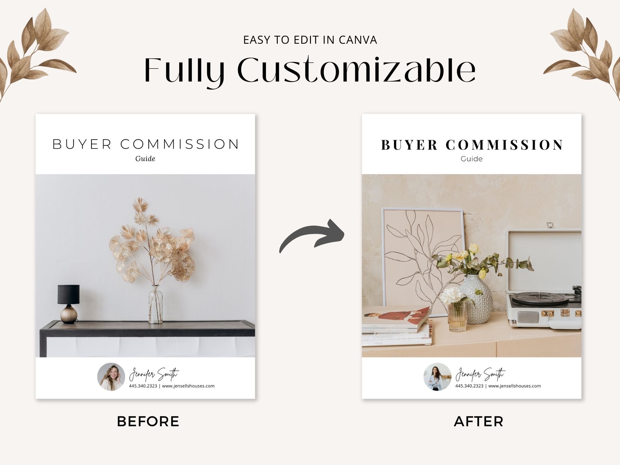 Minimal Buyer Commission Guide template detailing real estate commission structures for buyers.