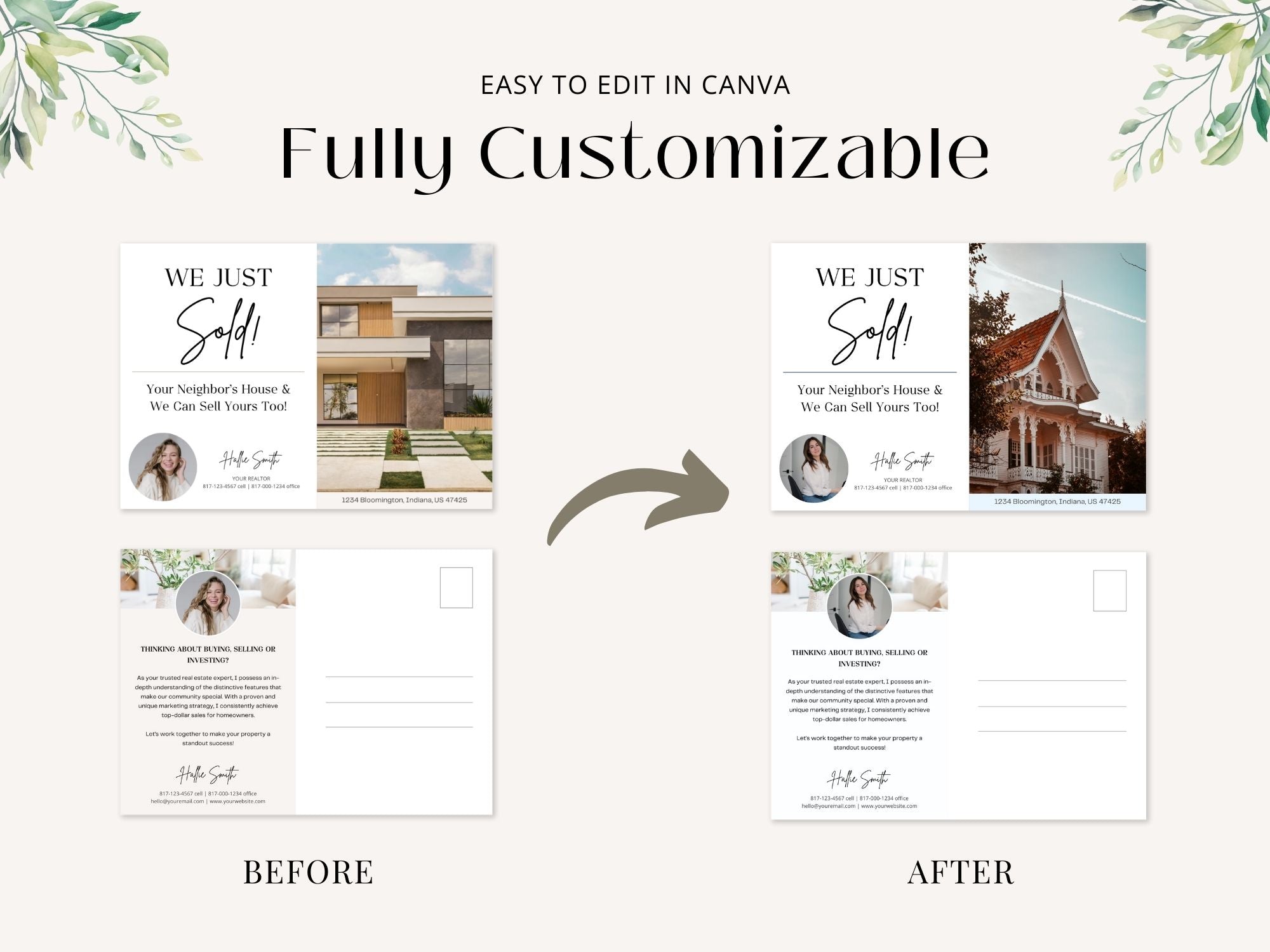 Just Sold Real Estate Postcard Vol 01 - Sleek and professional postcard template for announcing recent real estate sales.