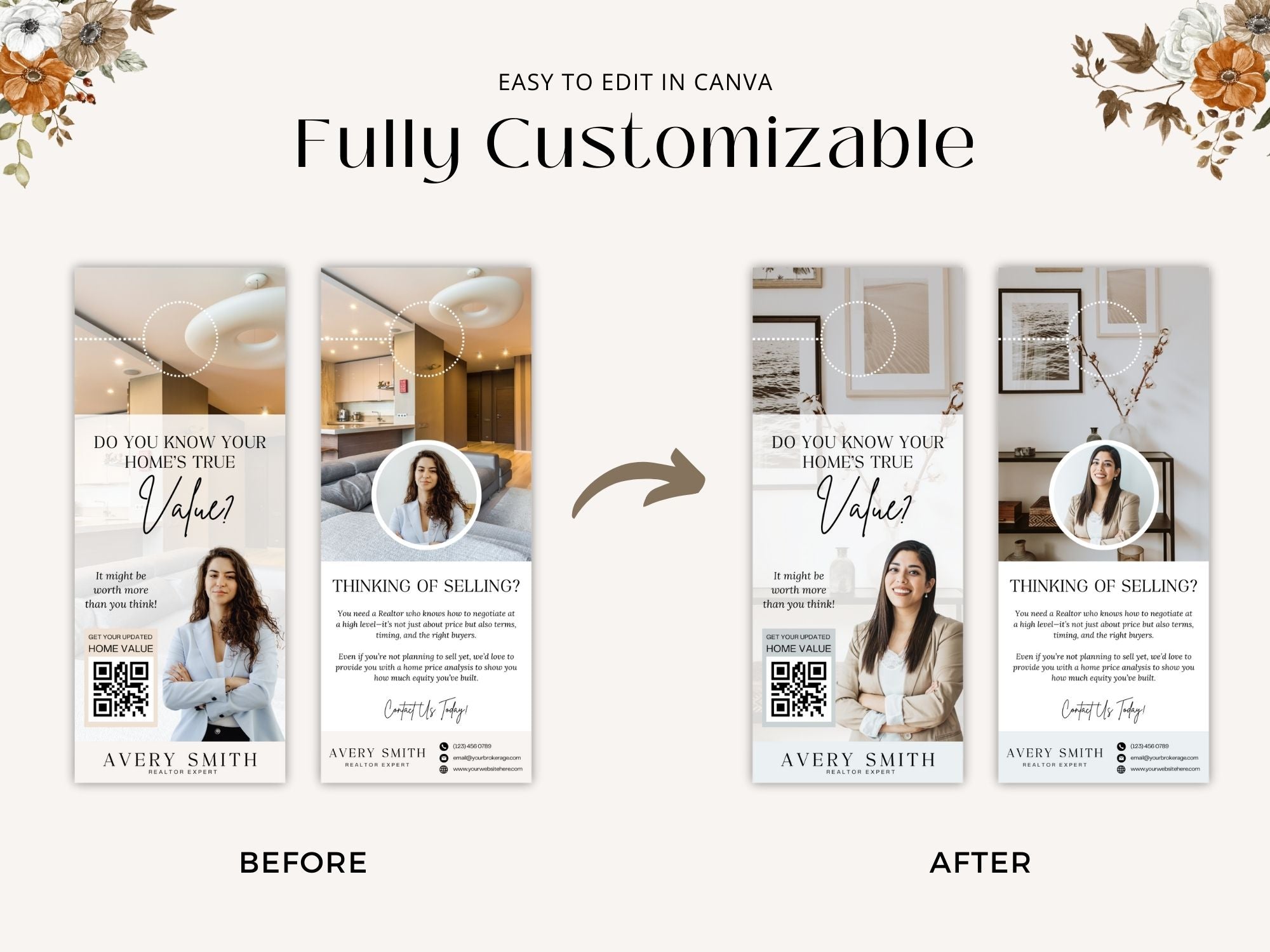 Real estate CMA door hanger offering free home value estimate