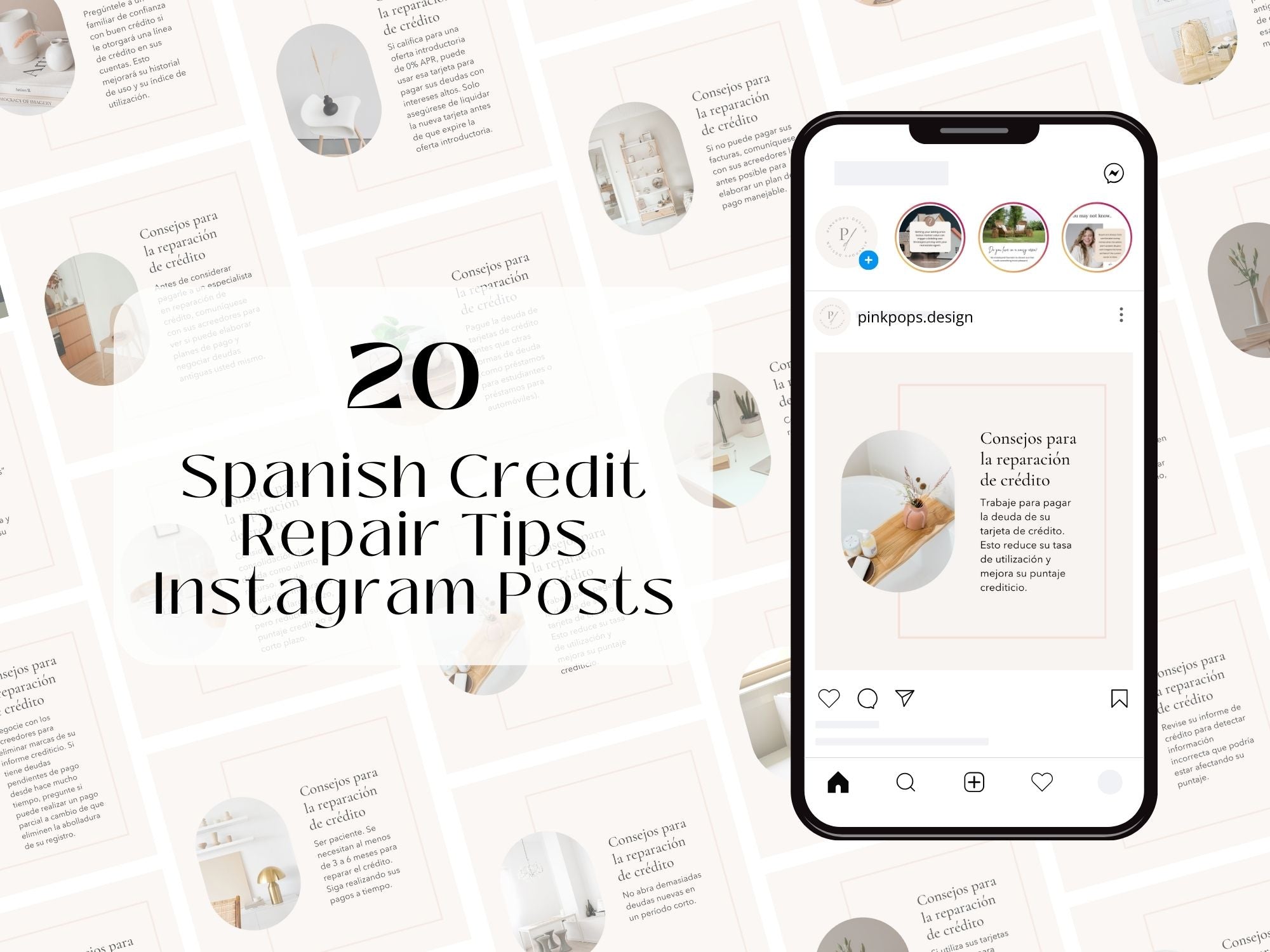 Spanish Credit Repair Tips Post Vol 01- Essential credit repair advice templates for  Spanish-speaking clients.