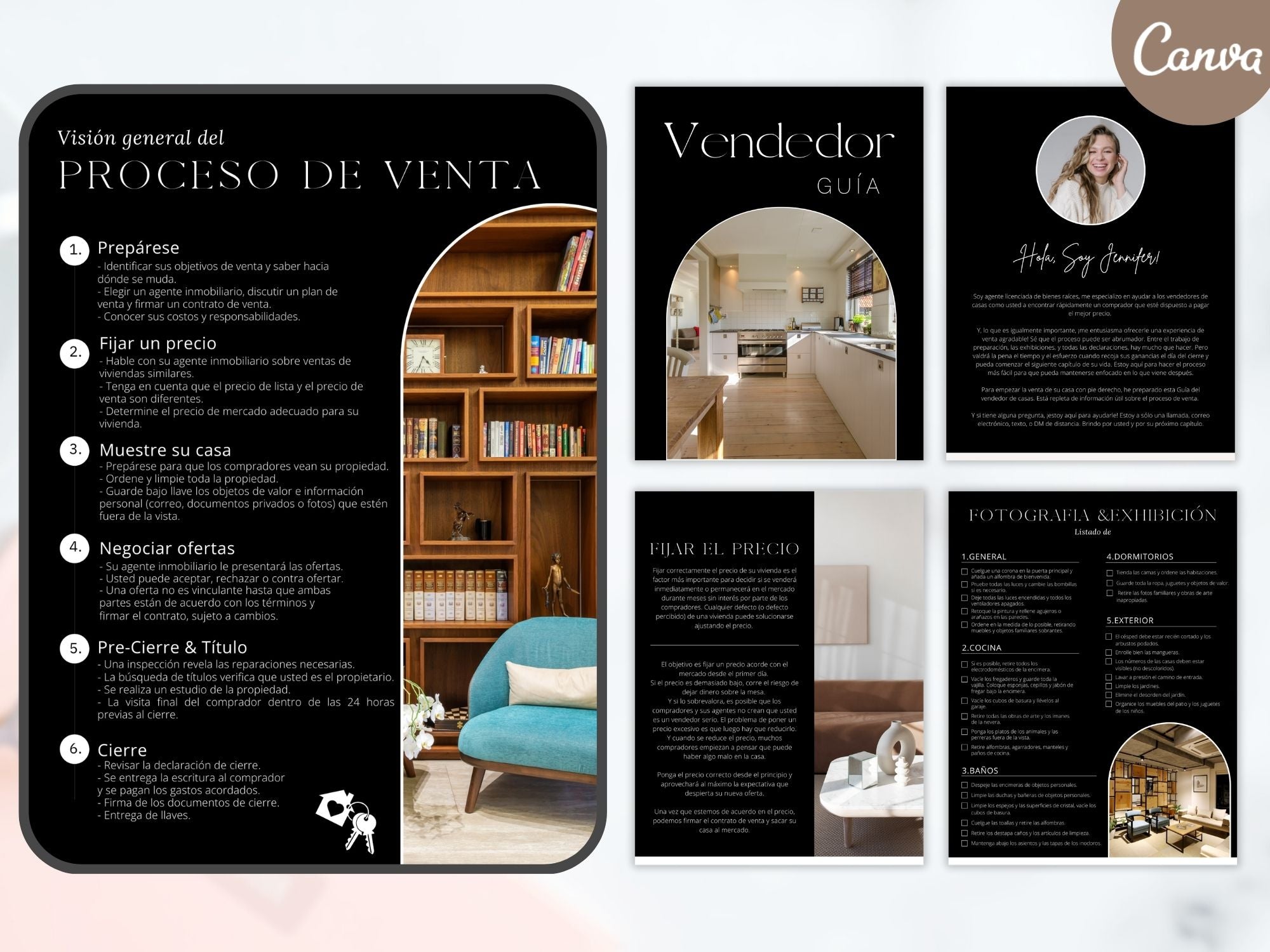  Spanish Black Buyer and Seller Guides Vol 01- Sleek guides for Spanish-speaking real estate  clients.