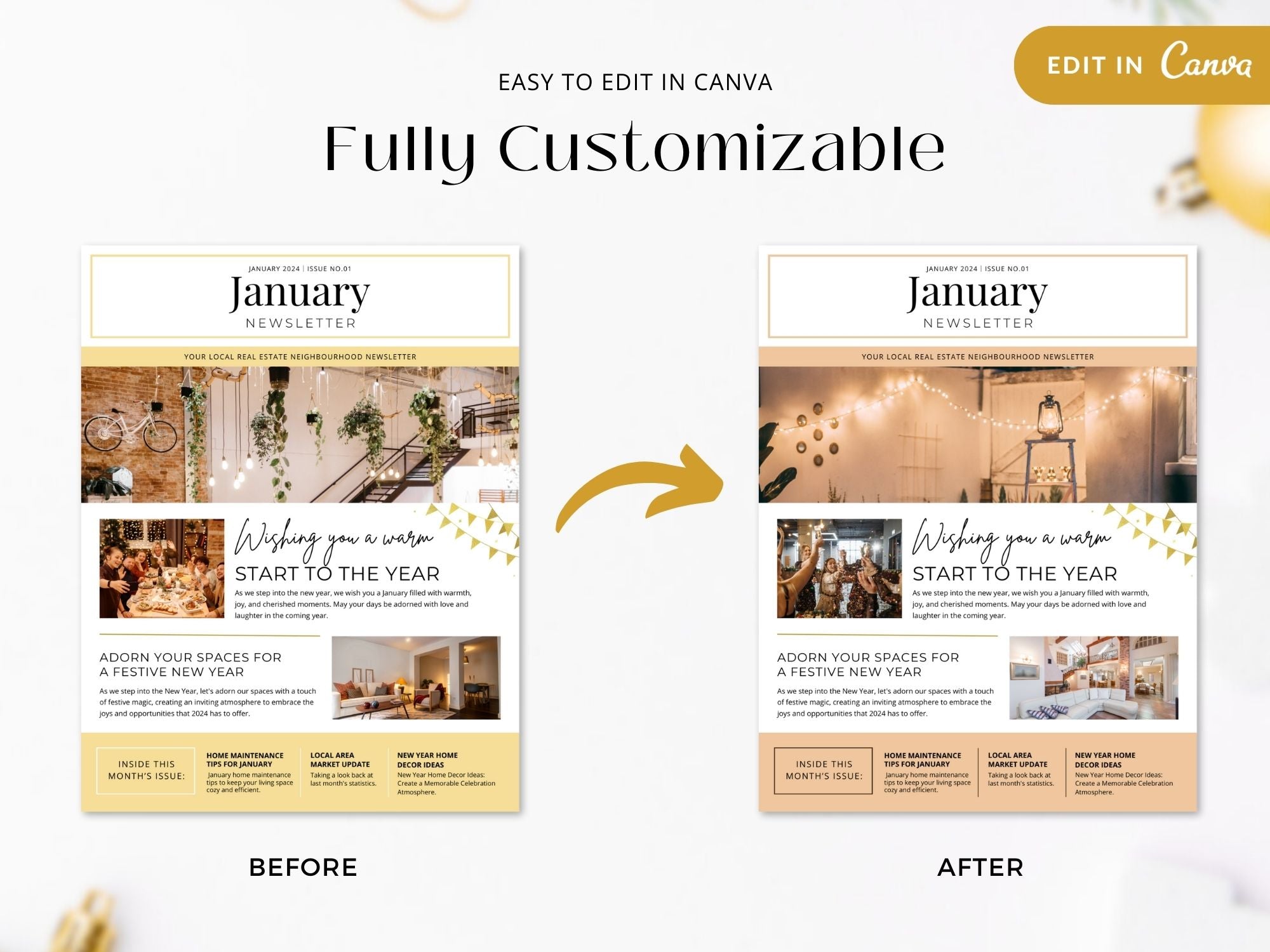 Real Estate Minimal January Newsletter 2024: Sharing Elegant and Informative Real Estate Insights with Clients and the Community in 2024