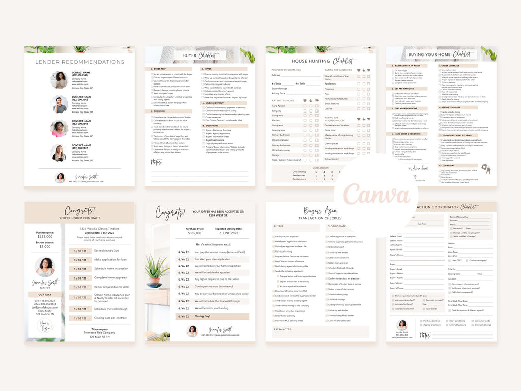 Real Estate Buyer Checklists Bundle - Versatile and editable templates for guiding buyers seamlessly through the real estate buying process, providing comprehensive tools for an organized and informed experience.